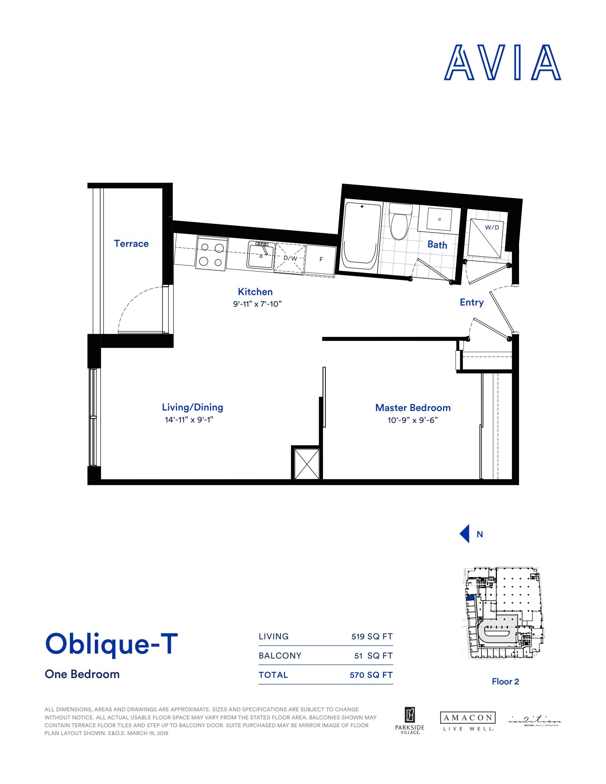 Oblique-T floor plan