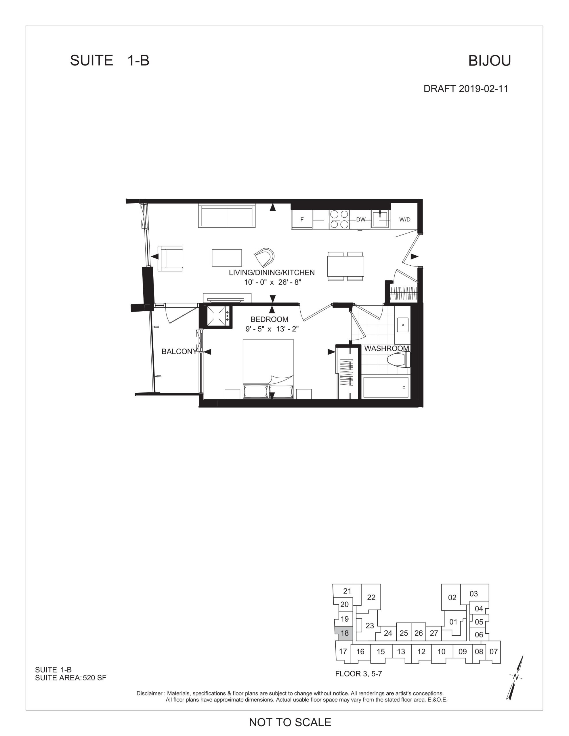 Suite 1-B floor plan