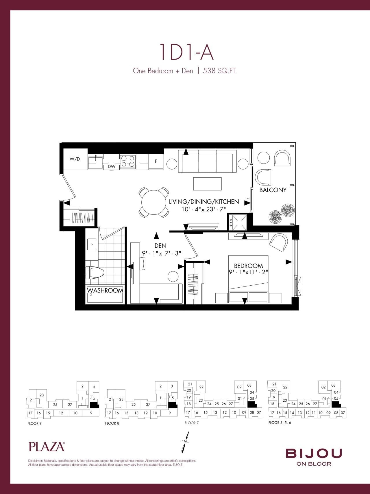 Suite 1D1-A floor plan