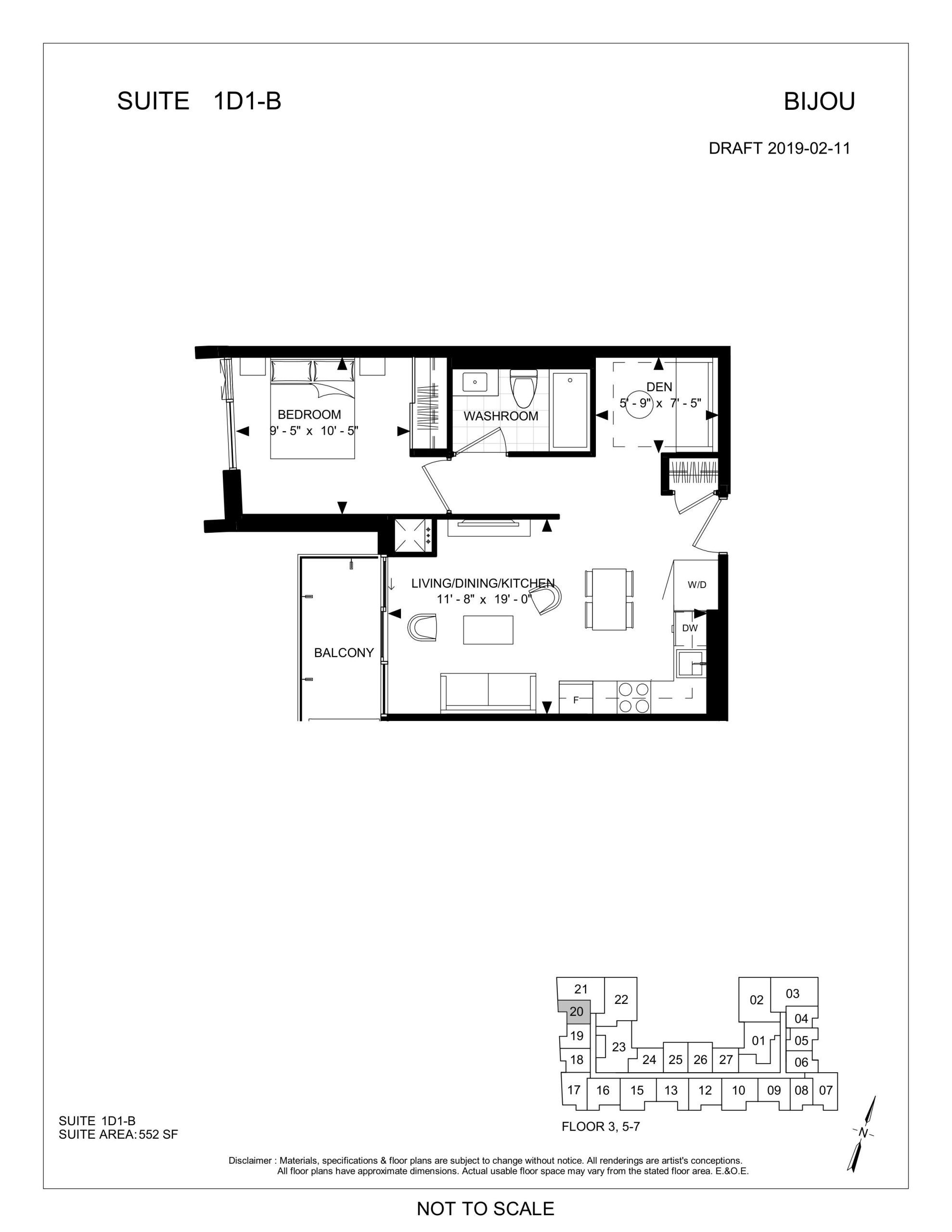 Suite 1D1-B floor plan