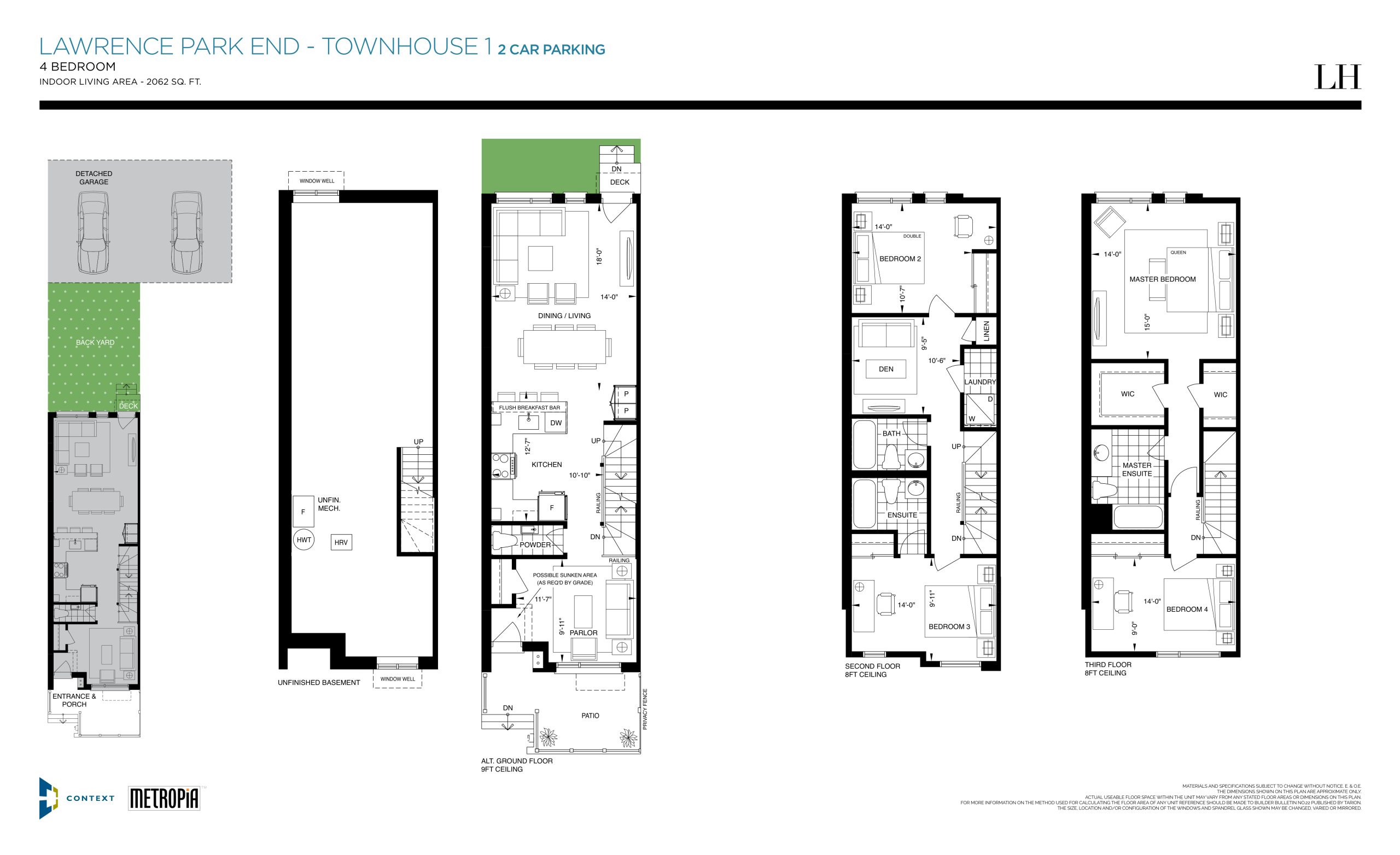 Lawrence Park End - TH 1 (2 Car Parking) floor plan