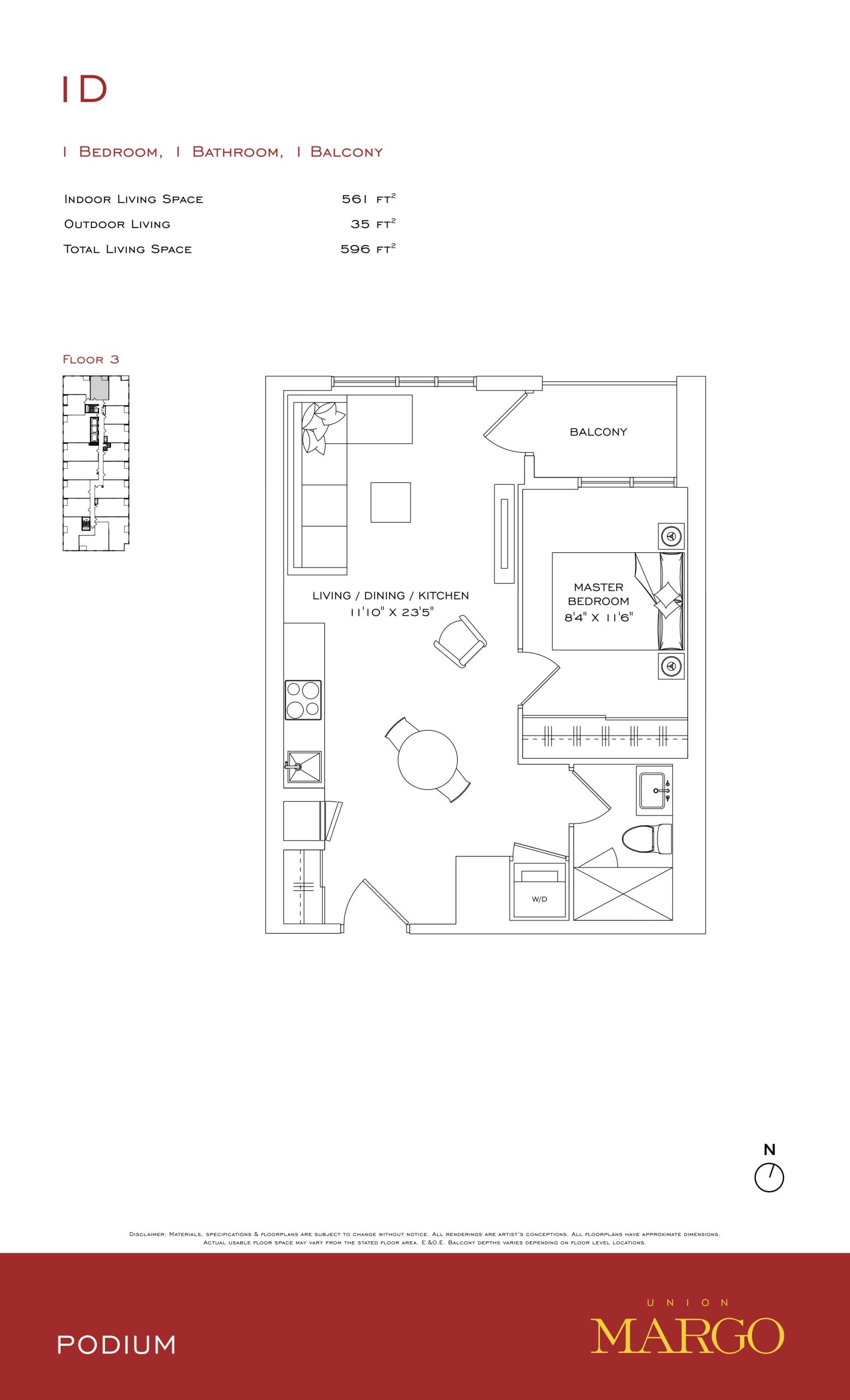 1D floor plan