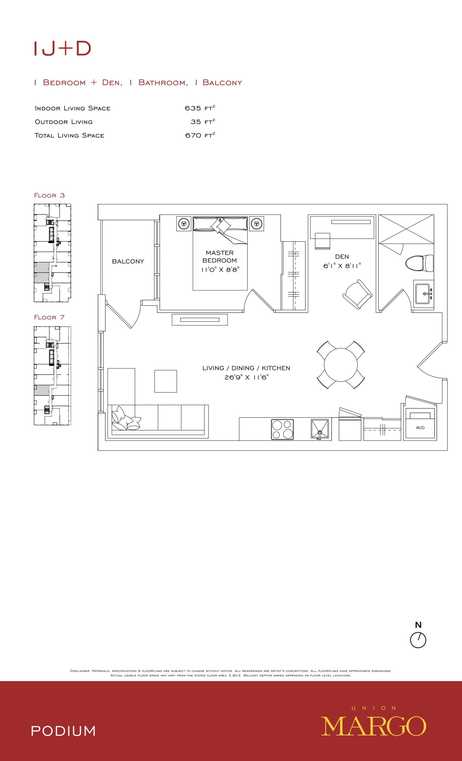 1J+D floor plan