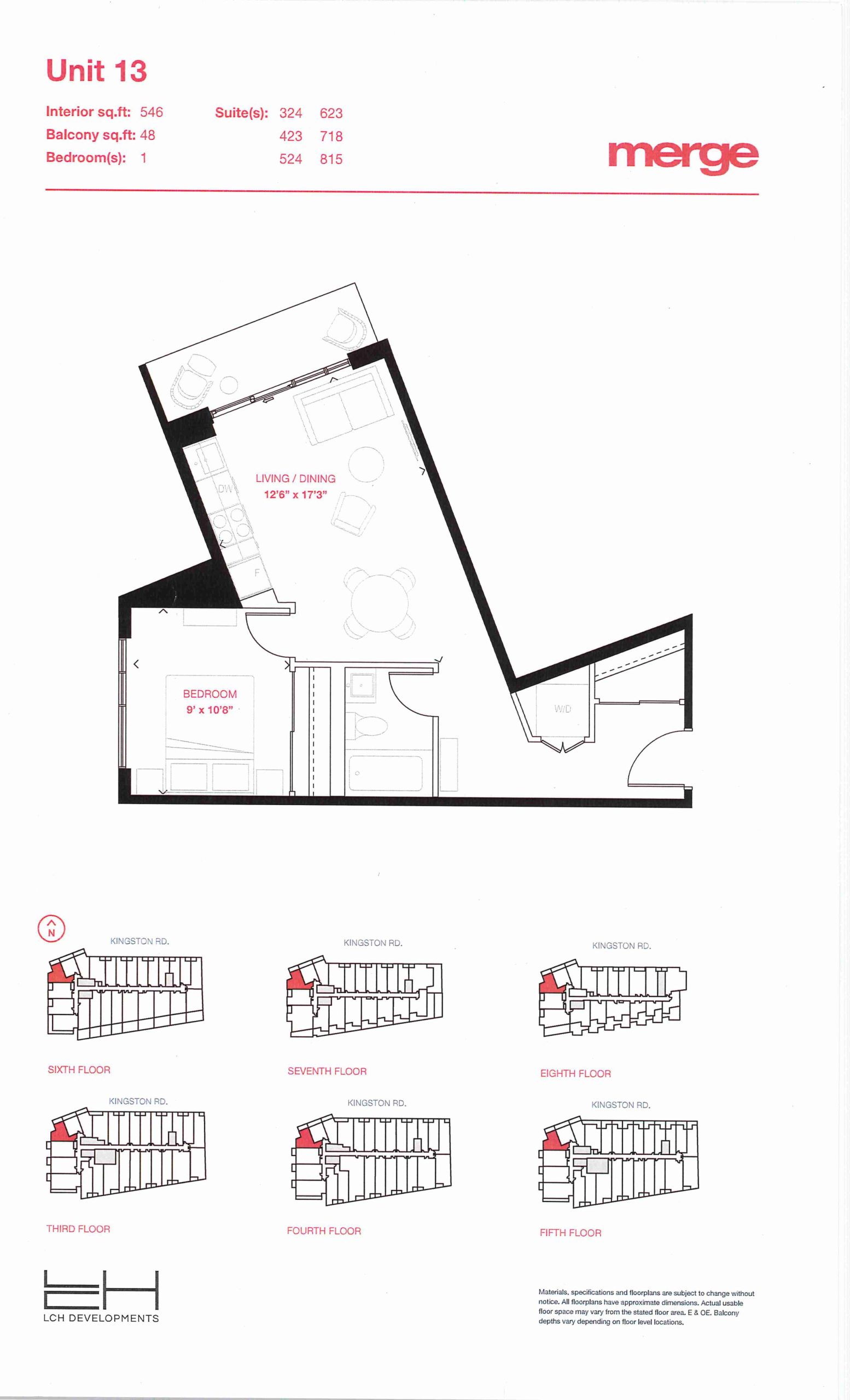 Unit 13 - Tower floor plan