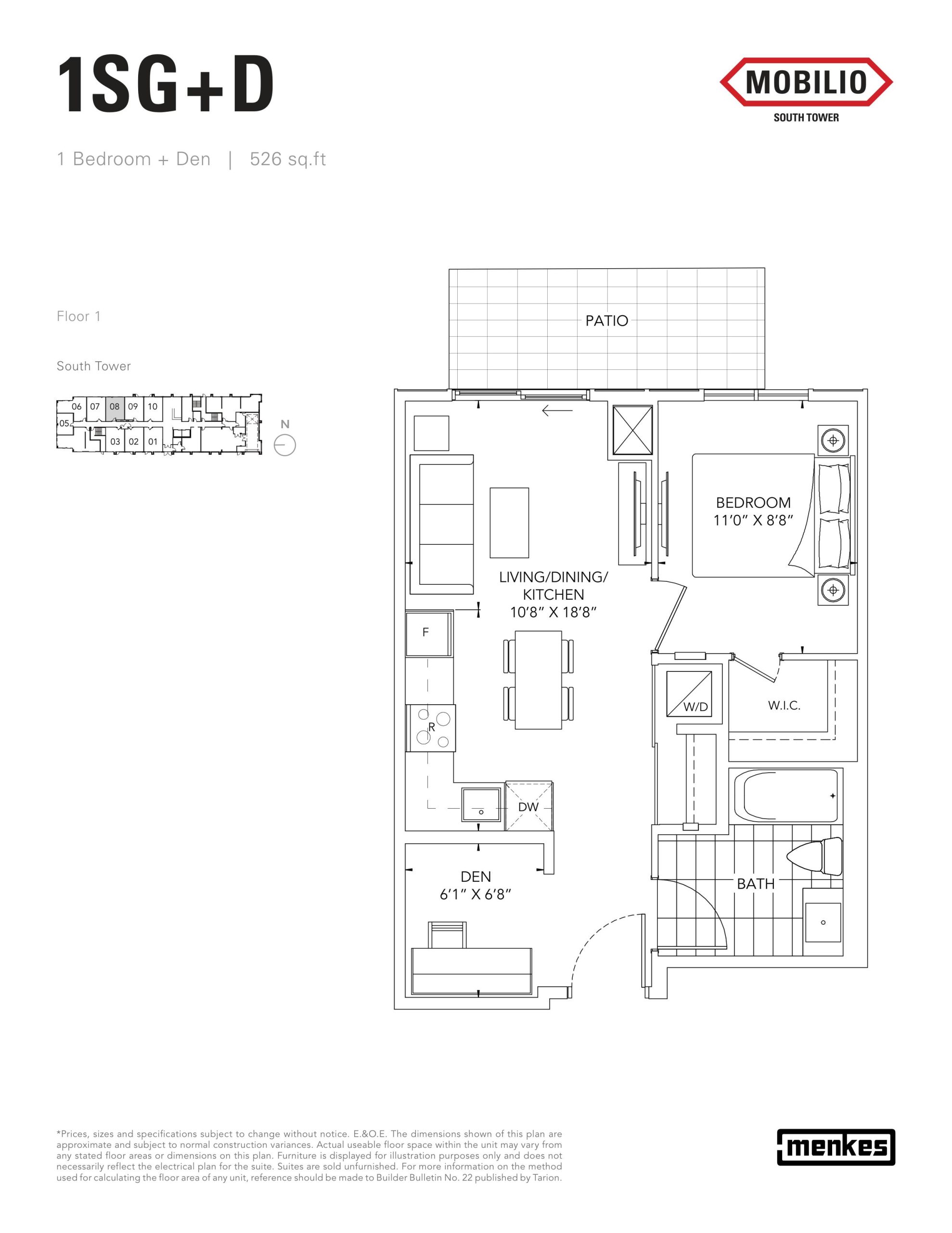 1A+D floor plan