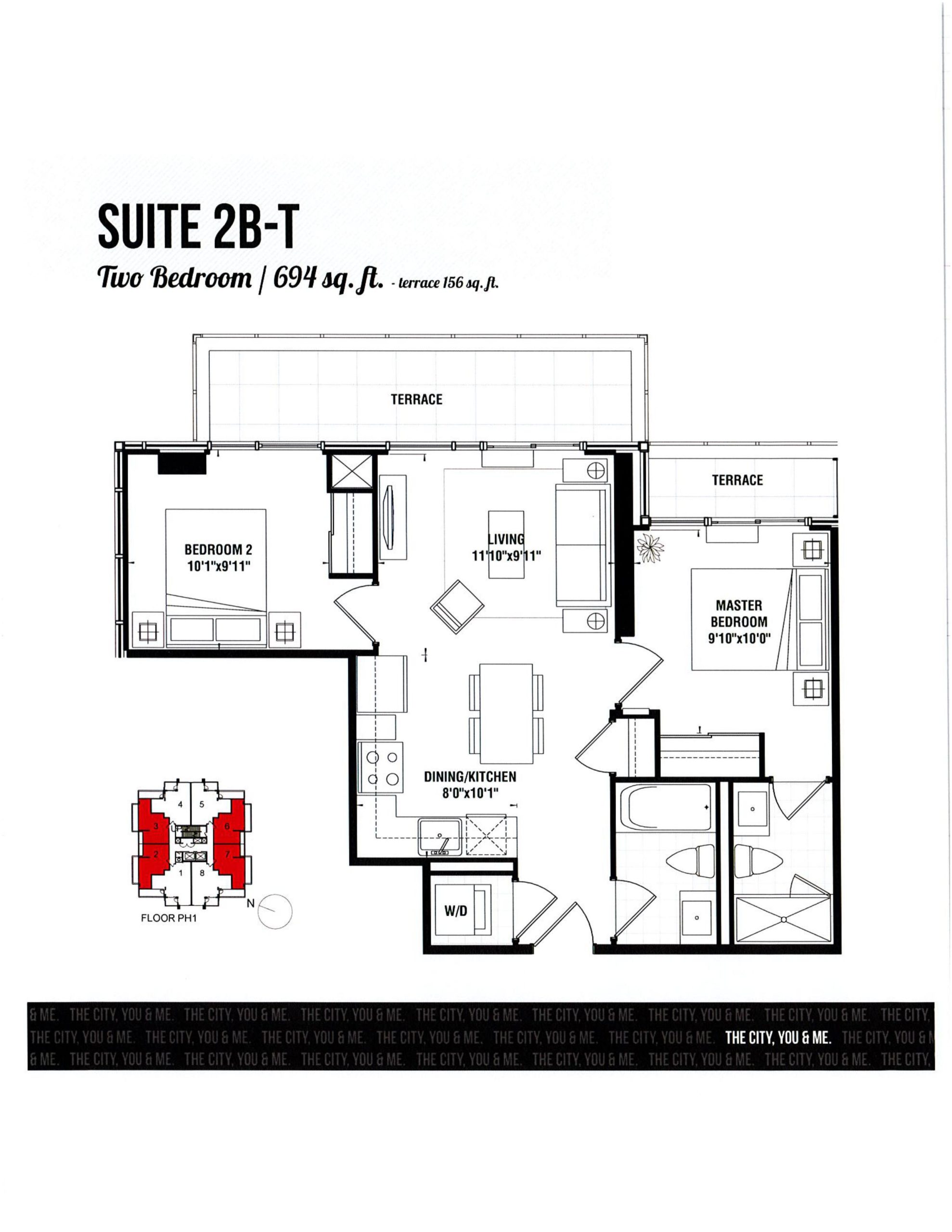 Suite 2B-T floor plan