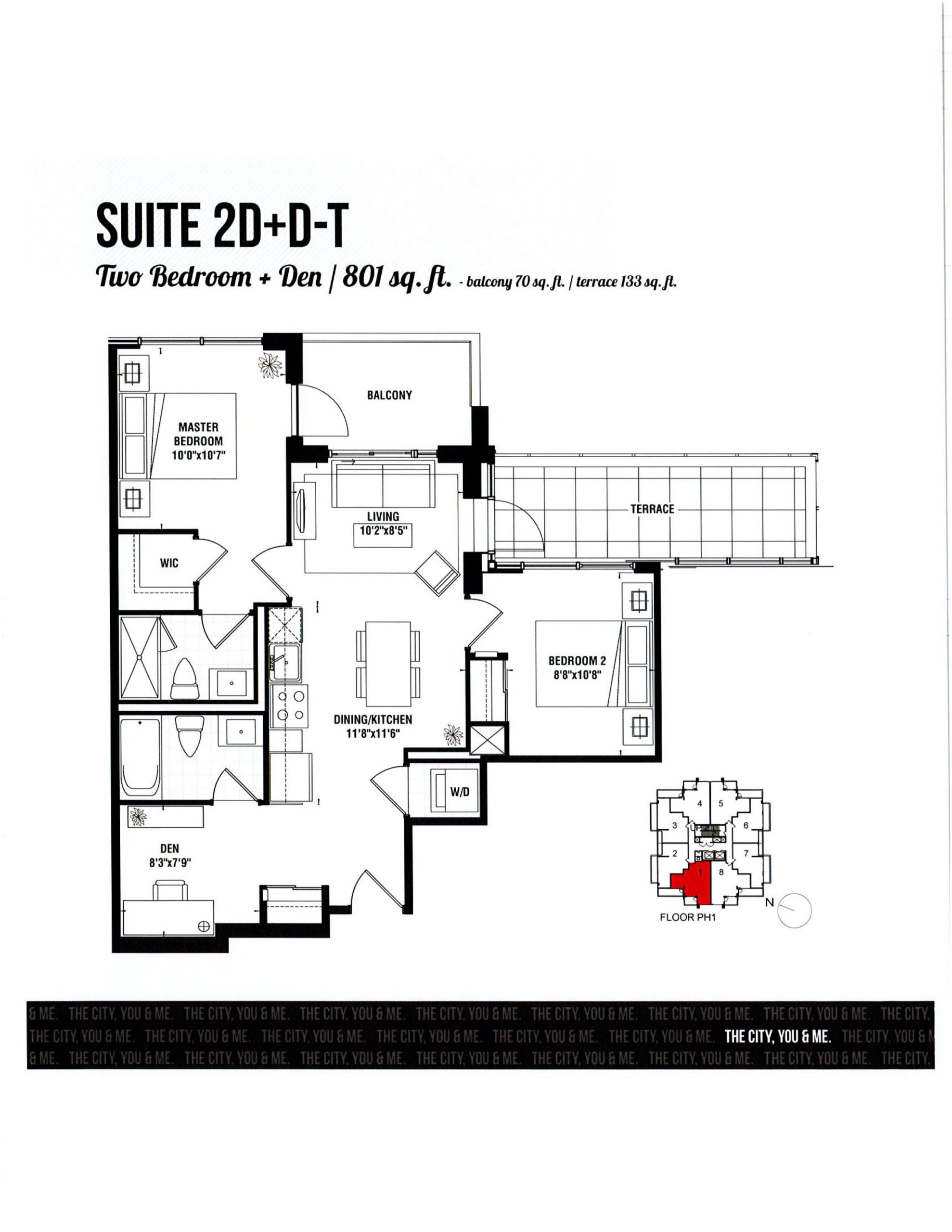 Suite 2D+D-T floor plan