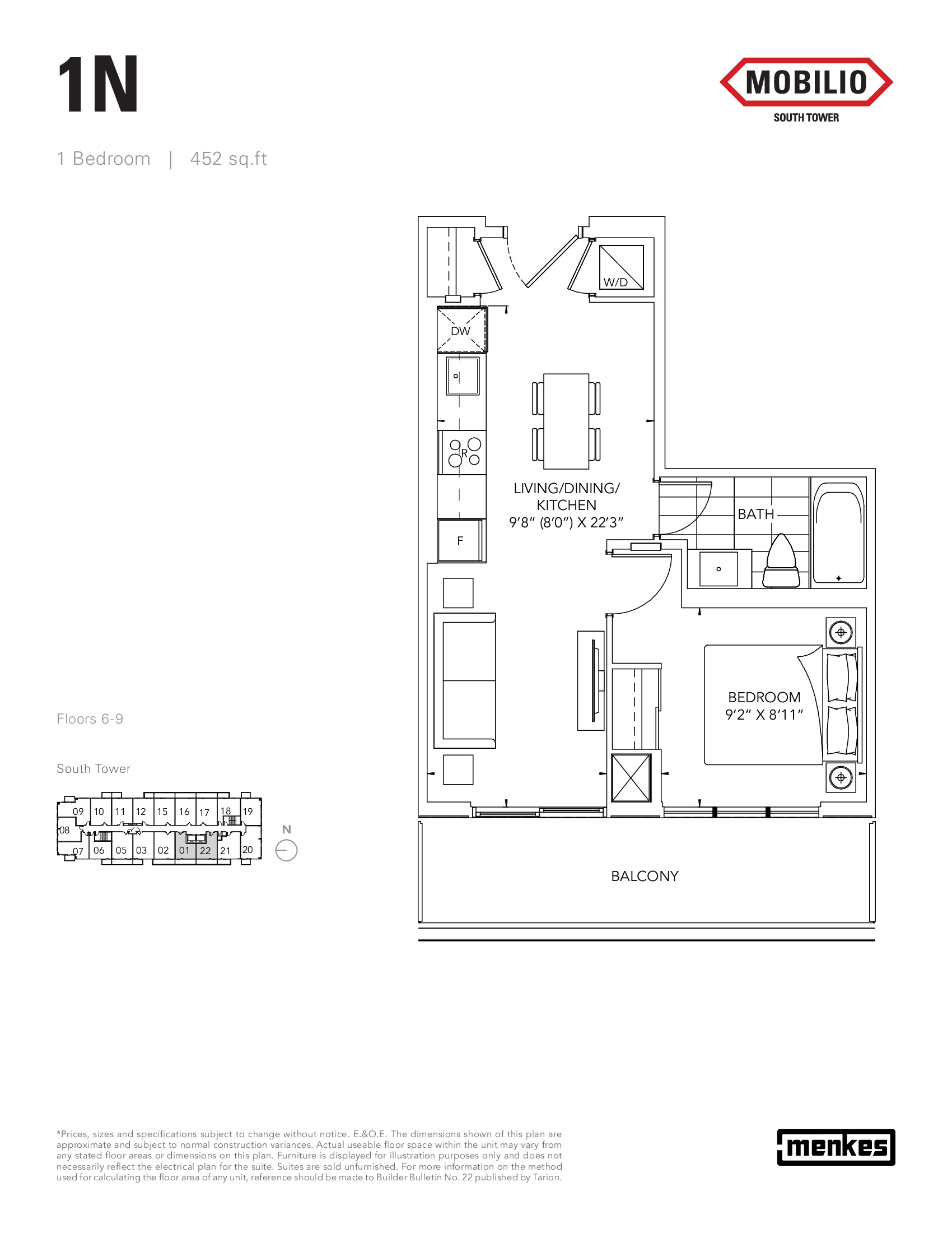 1N floor plan