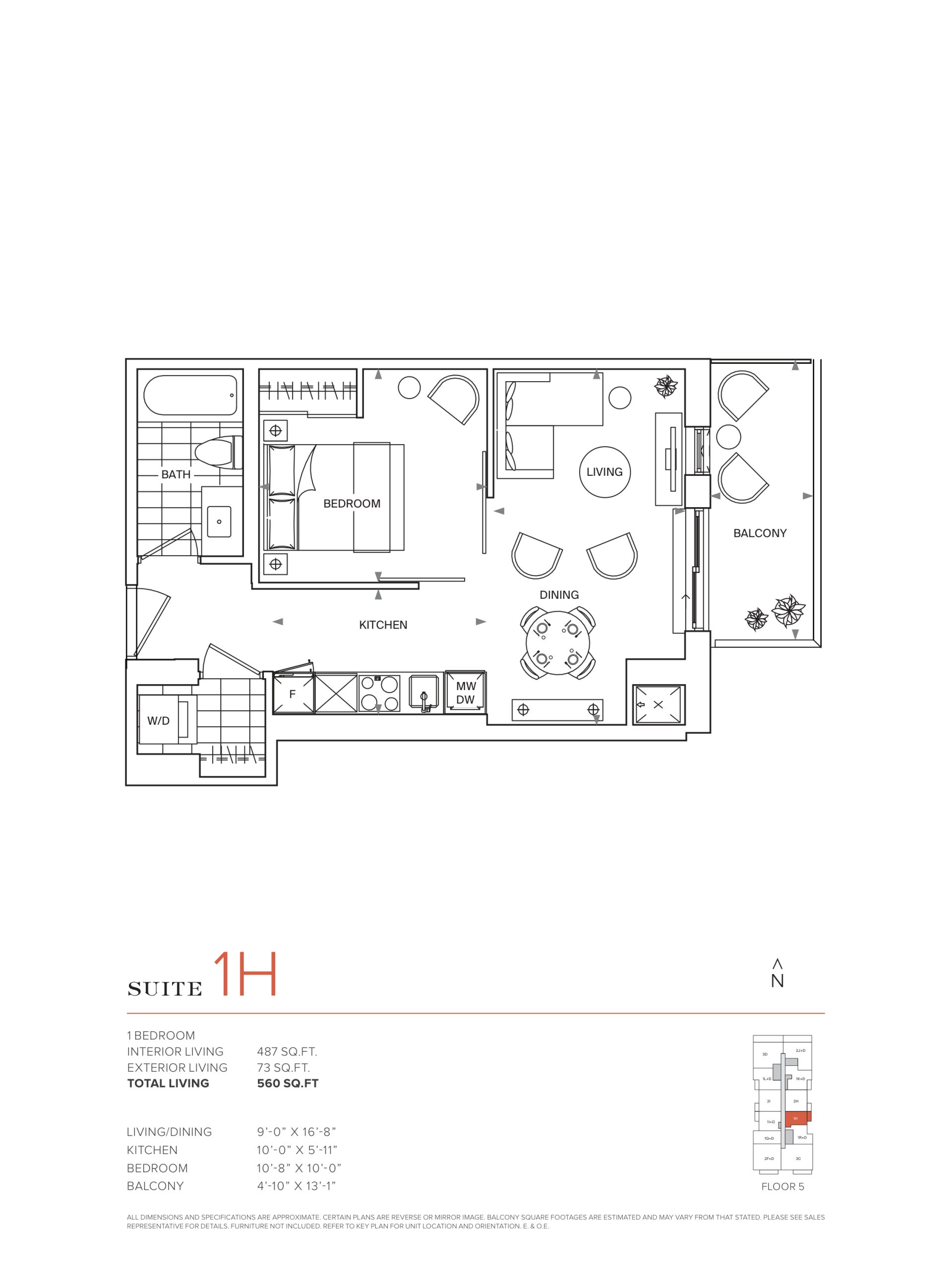 Suite 1H floor plan