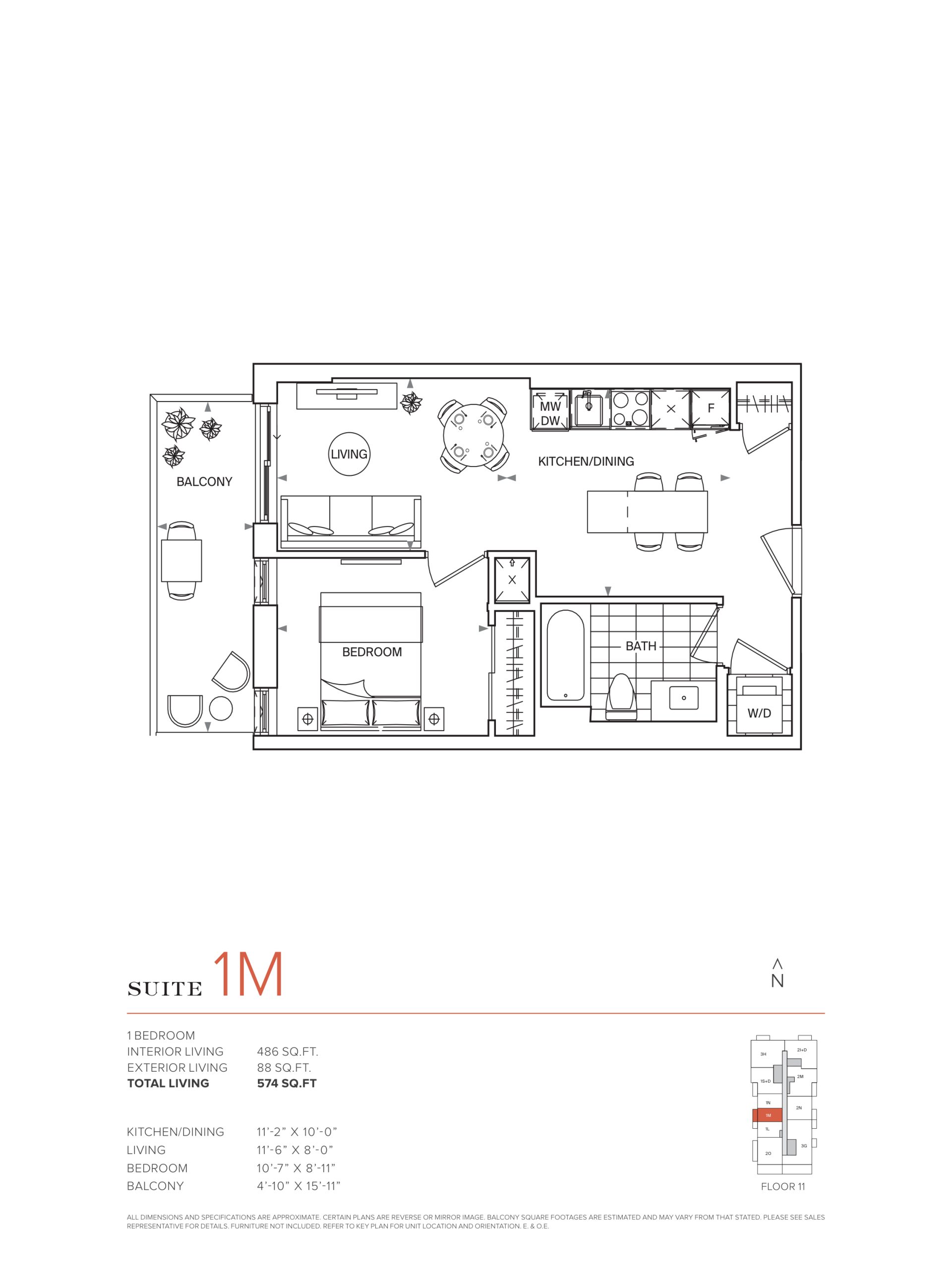 Suite 1M floor plan