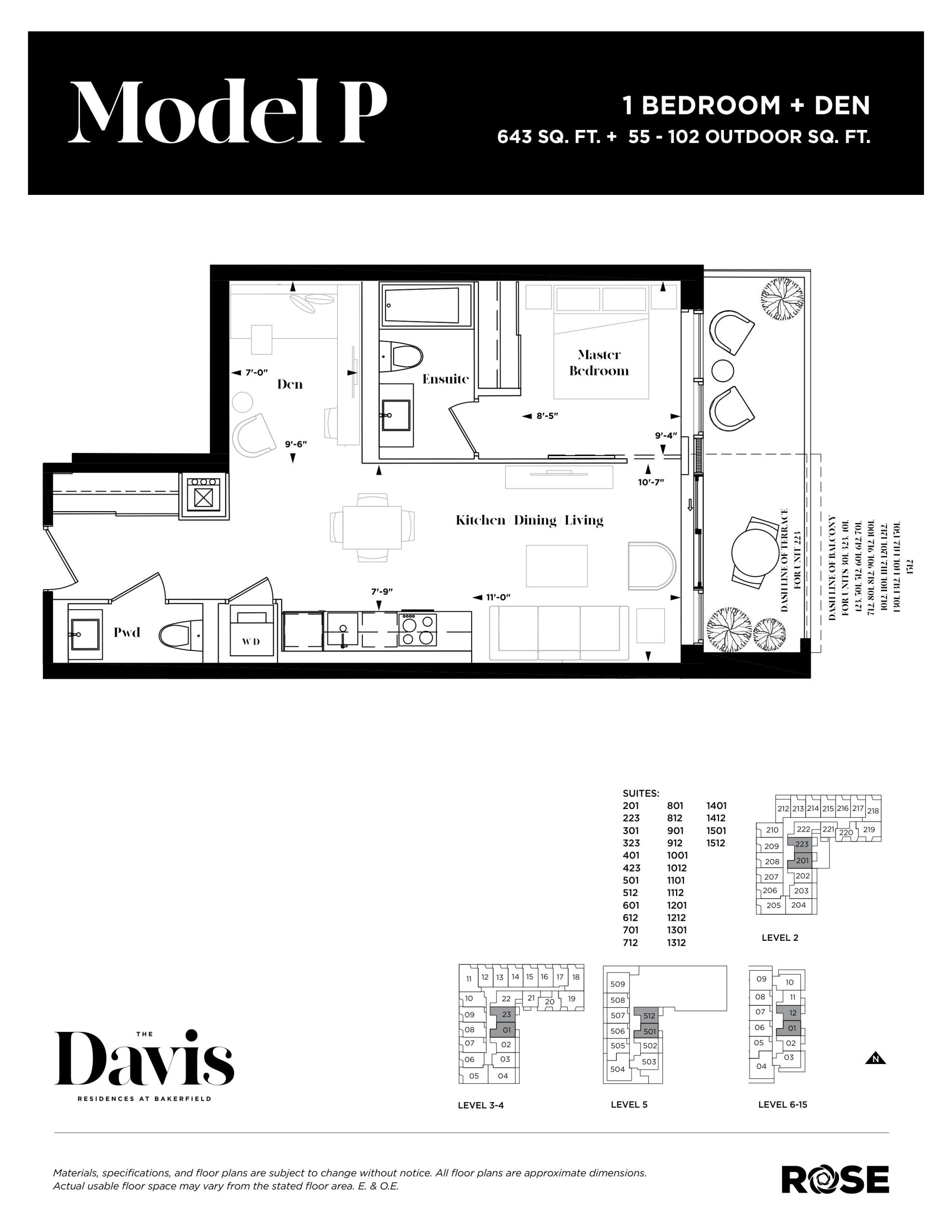 Model P floor plan