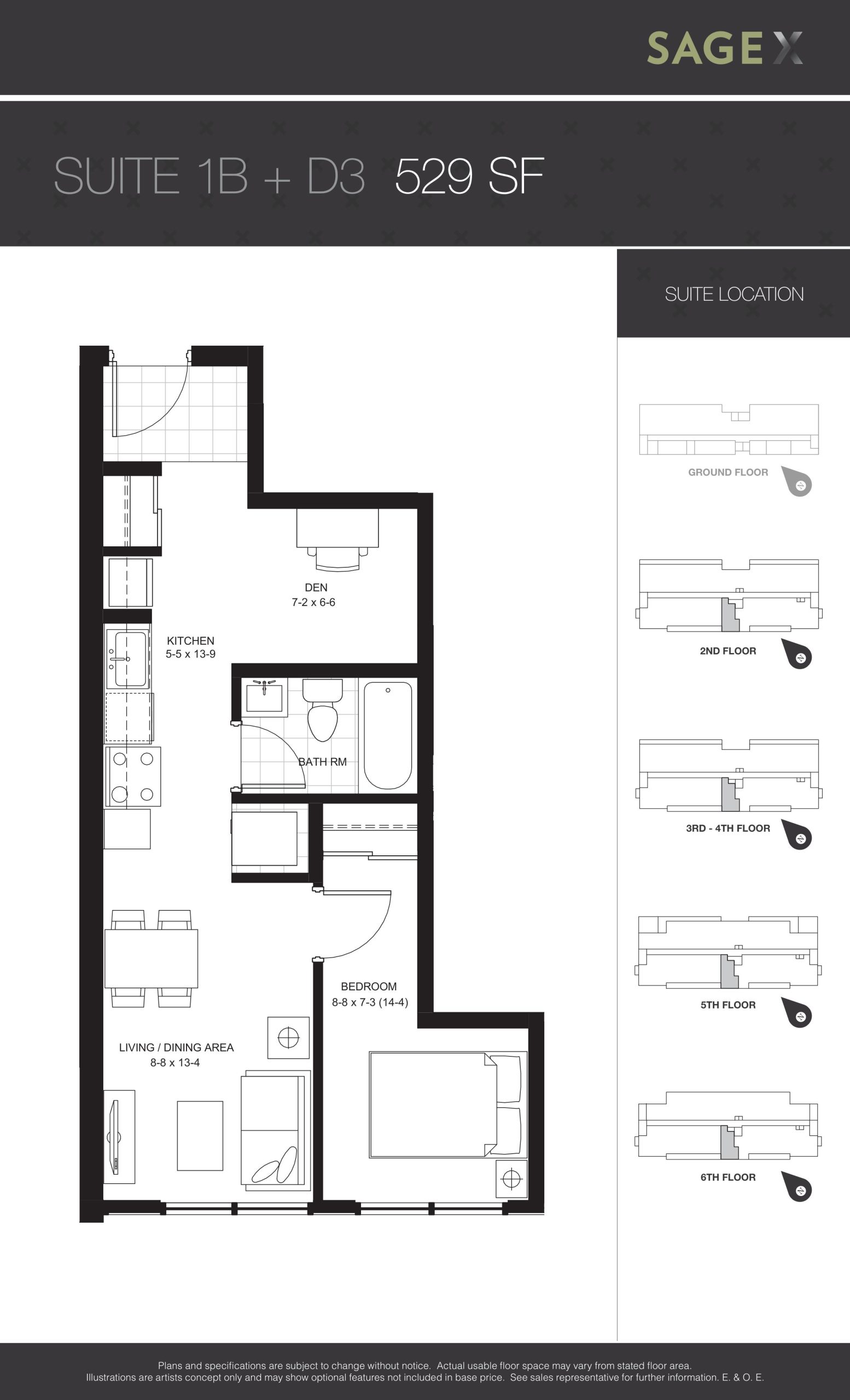 Suite 1B+D3 floor plan