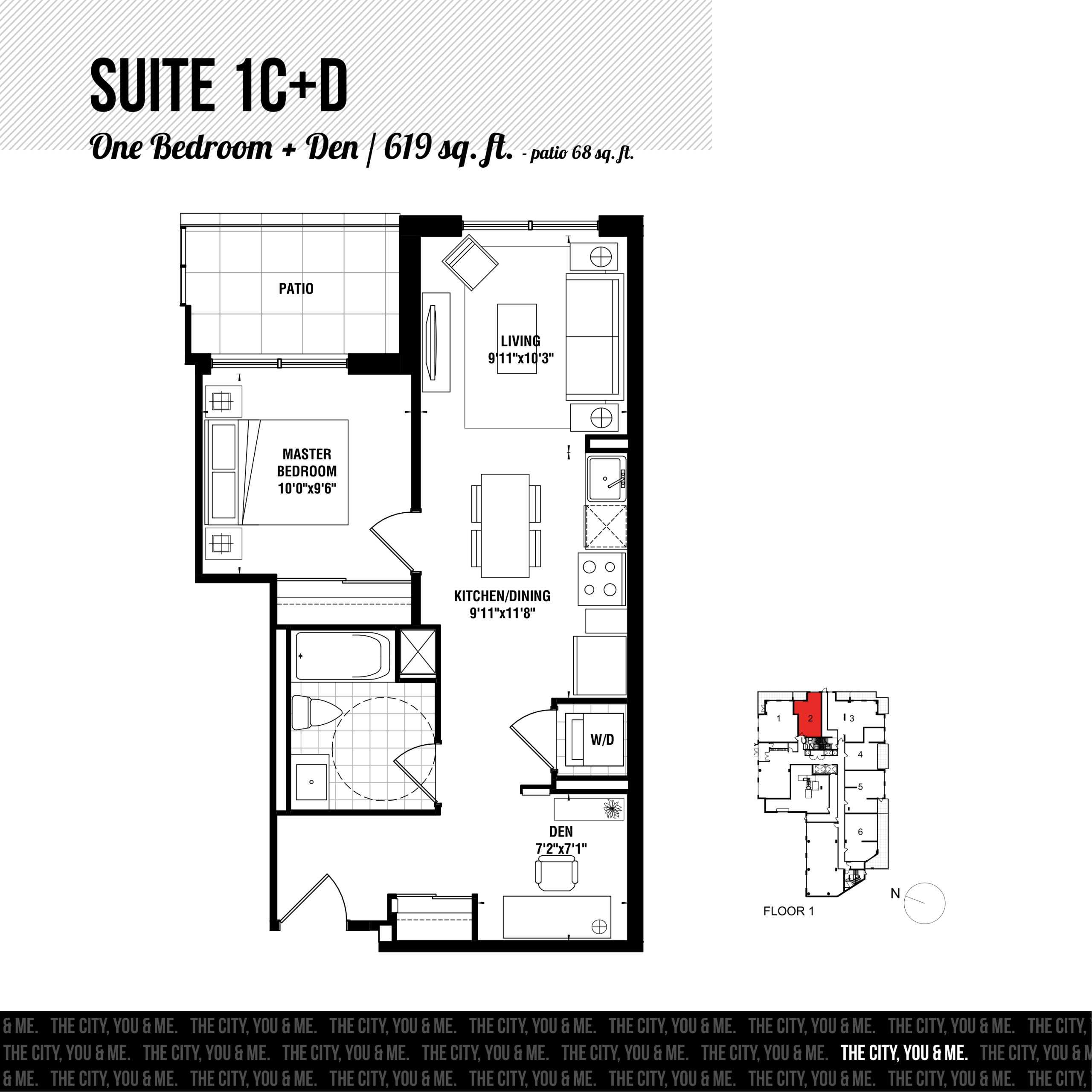 Suite 1C+D (patio) floor plan