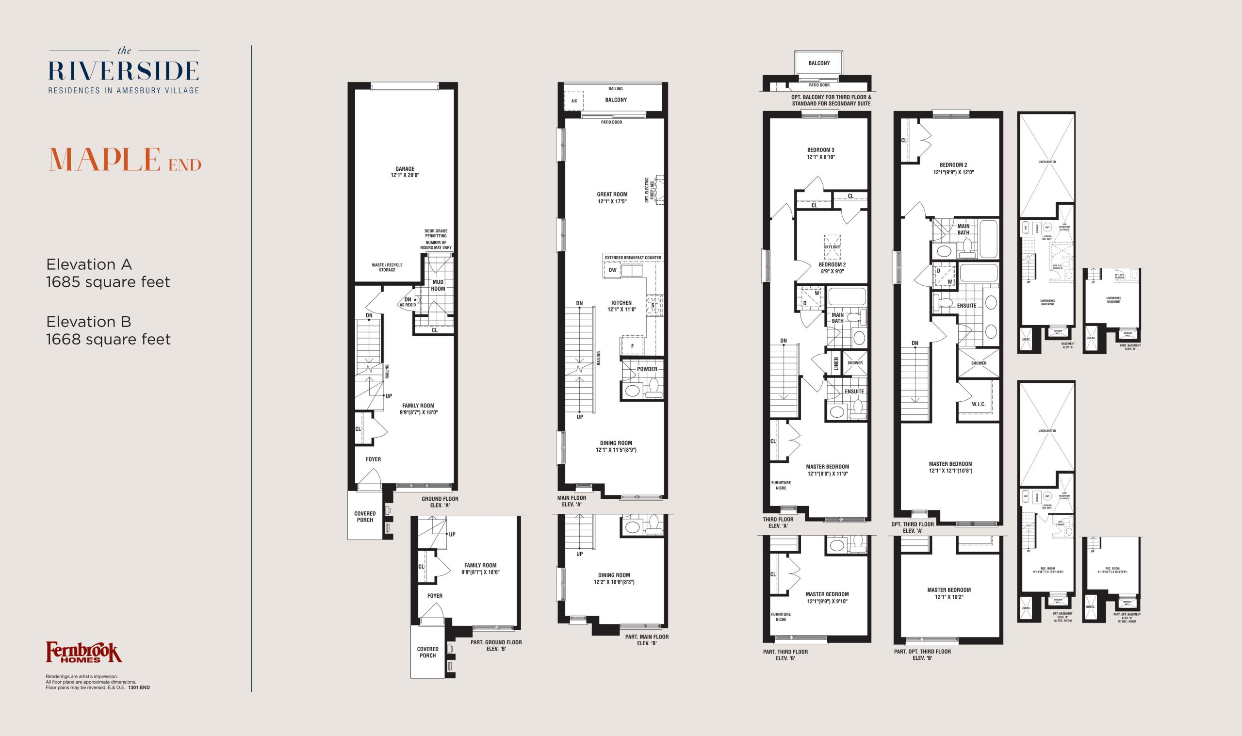 Maple - End floor plan