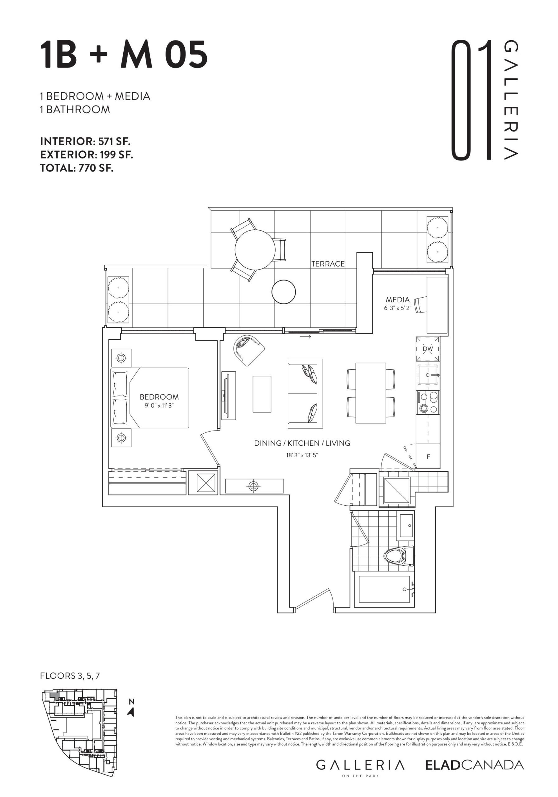 1B + M 05 floor plan
