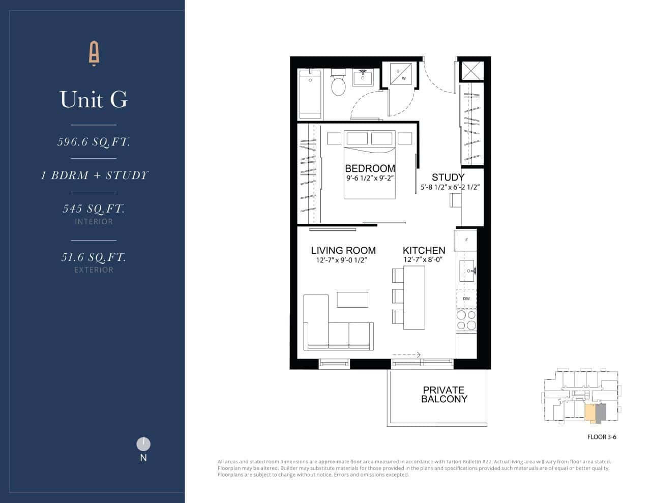 Unit G floor plan