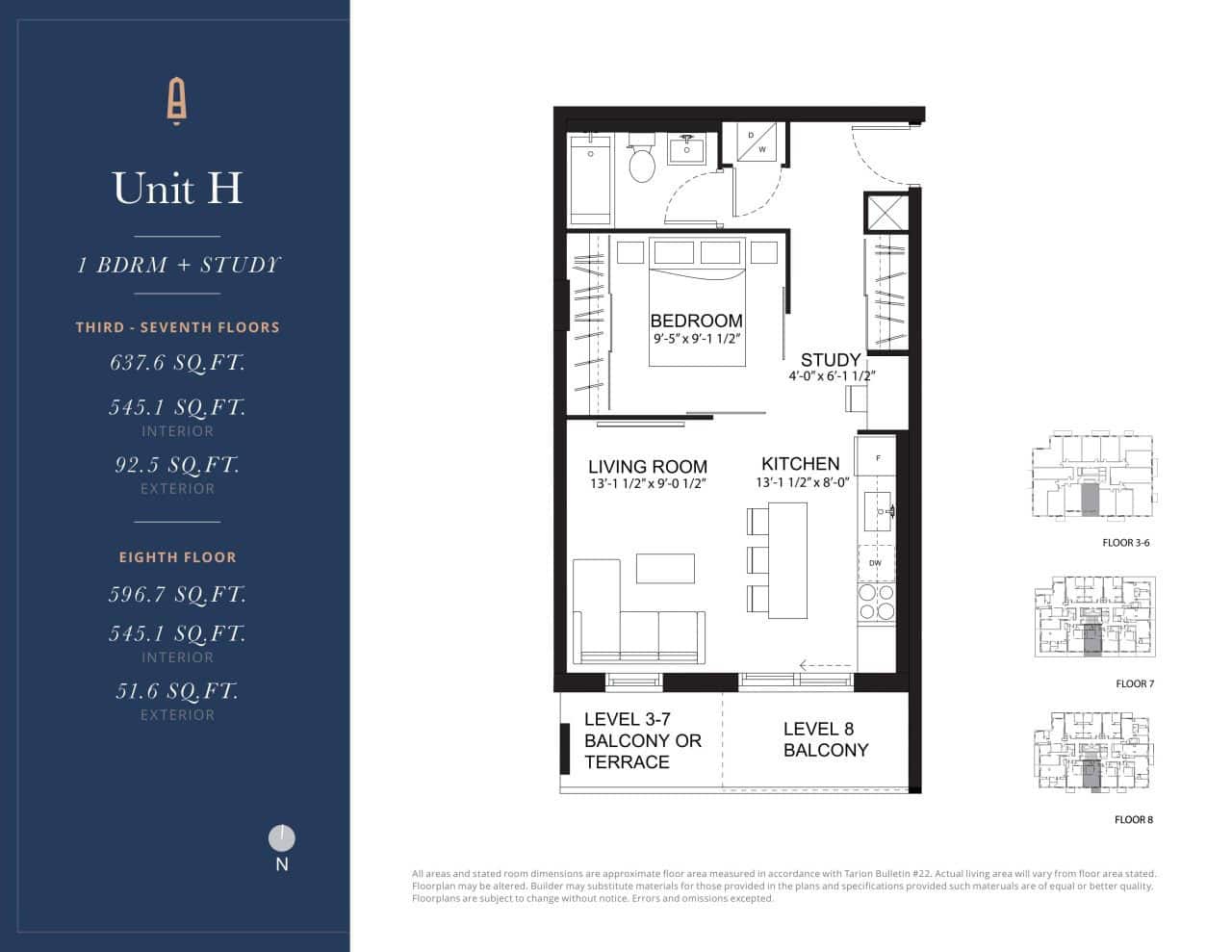 Unit H floor plan
