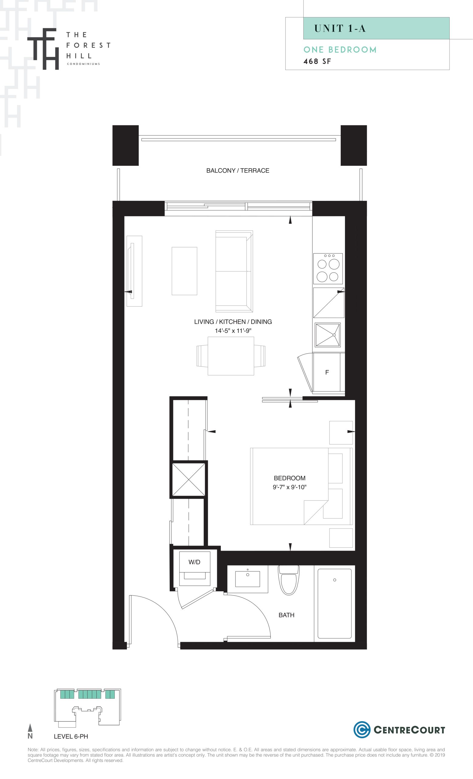 Unit 1-A floor plan