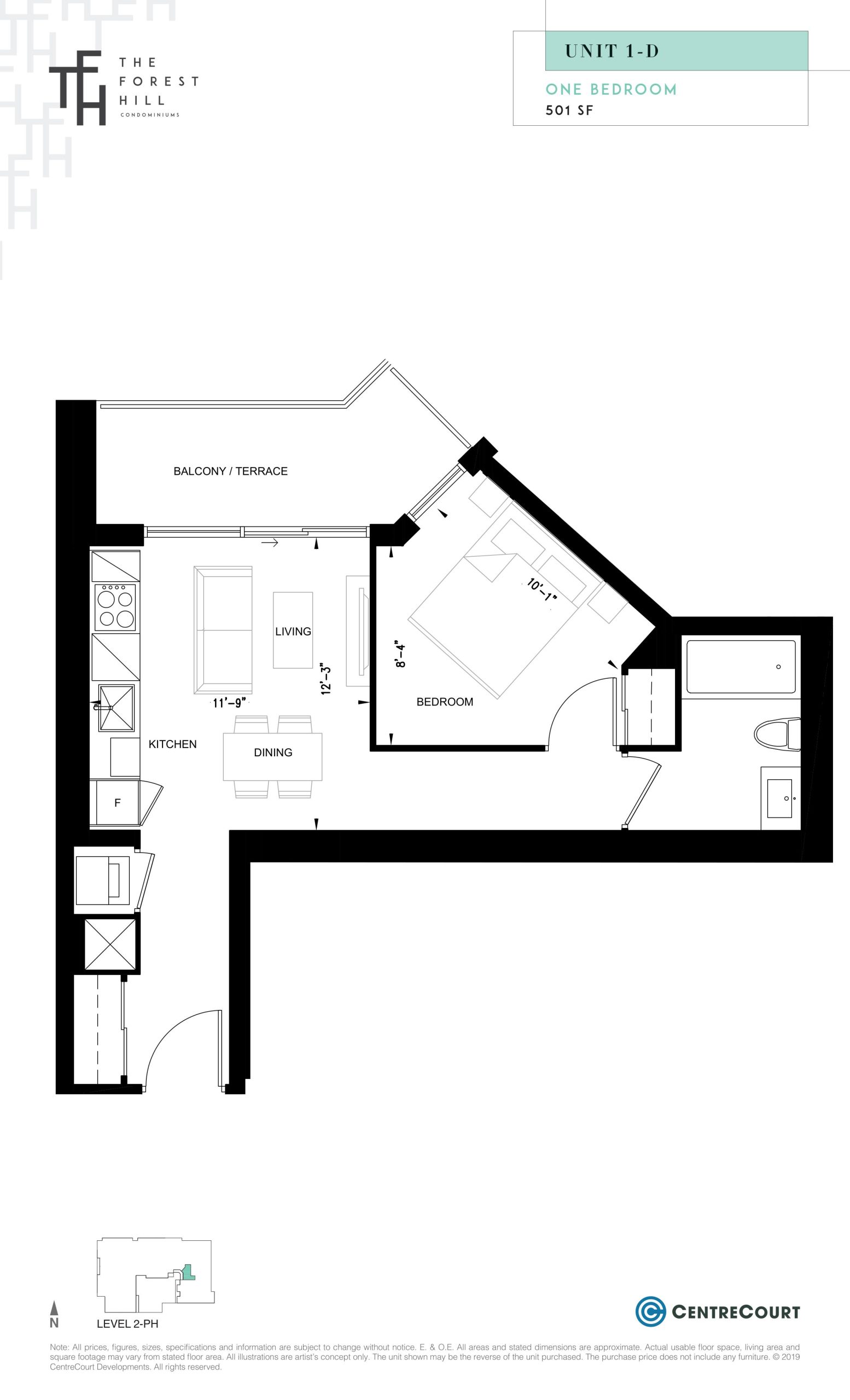 Unit 1-D floor plan
