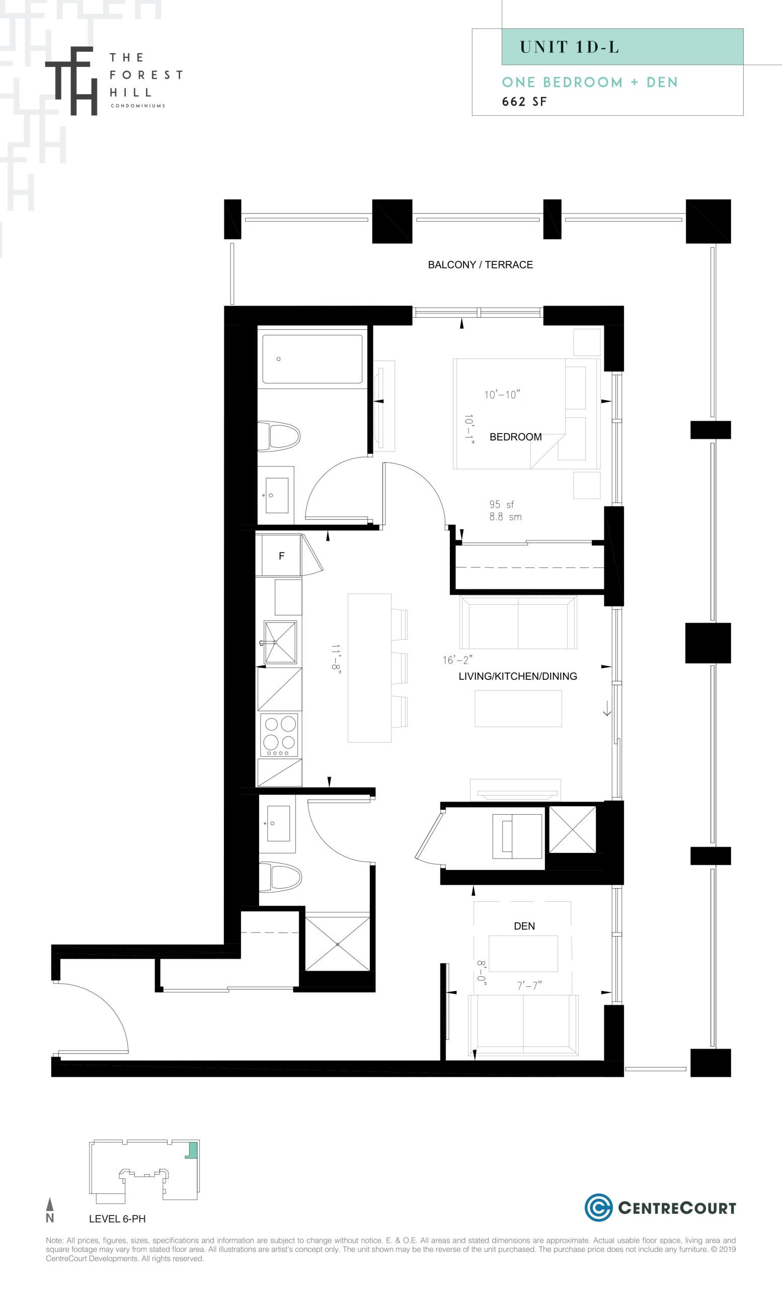 Unit 1D-L floor plan