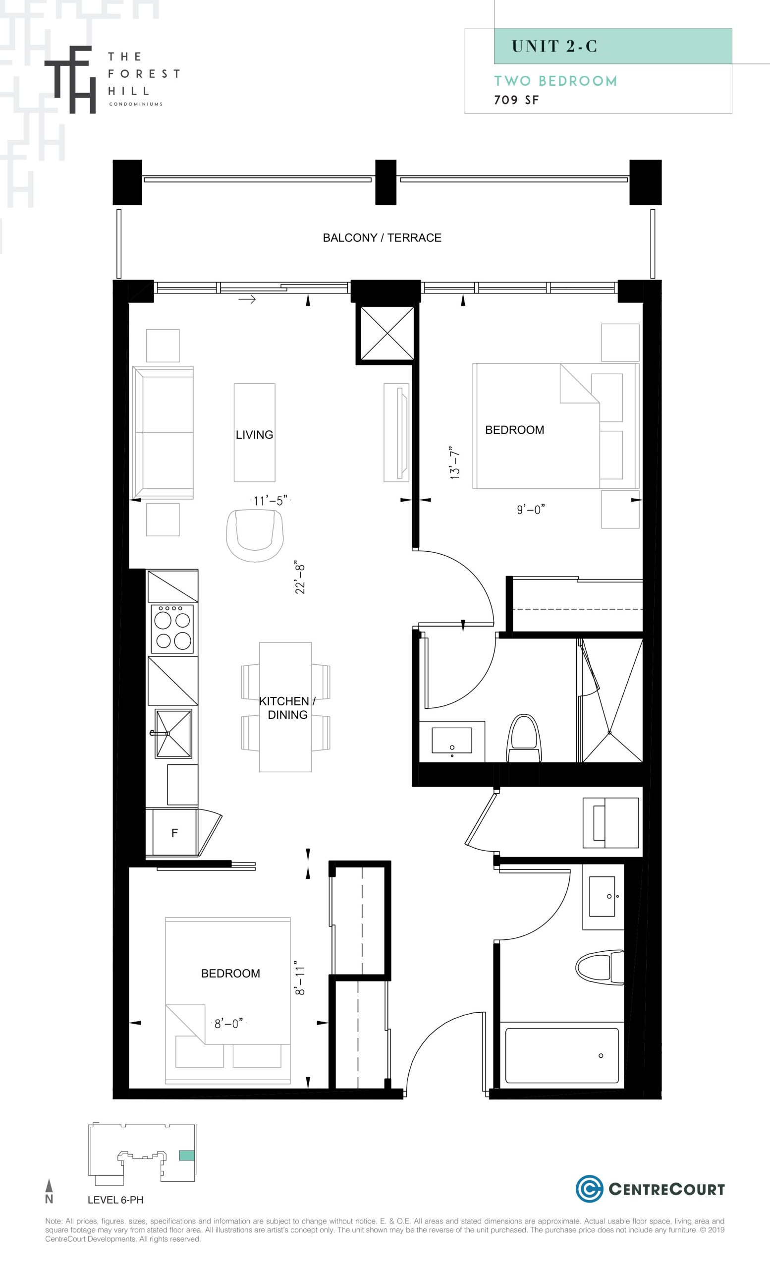 Unit 2-C floor plan