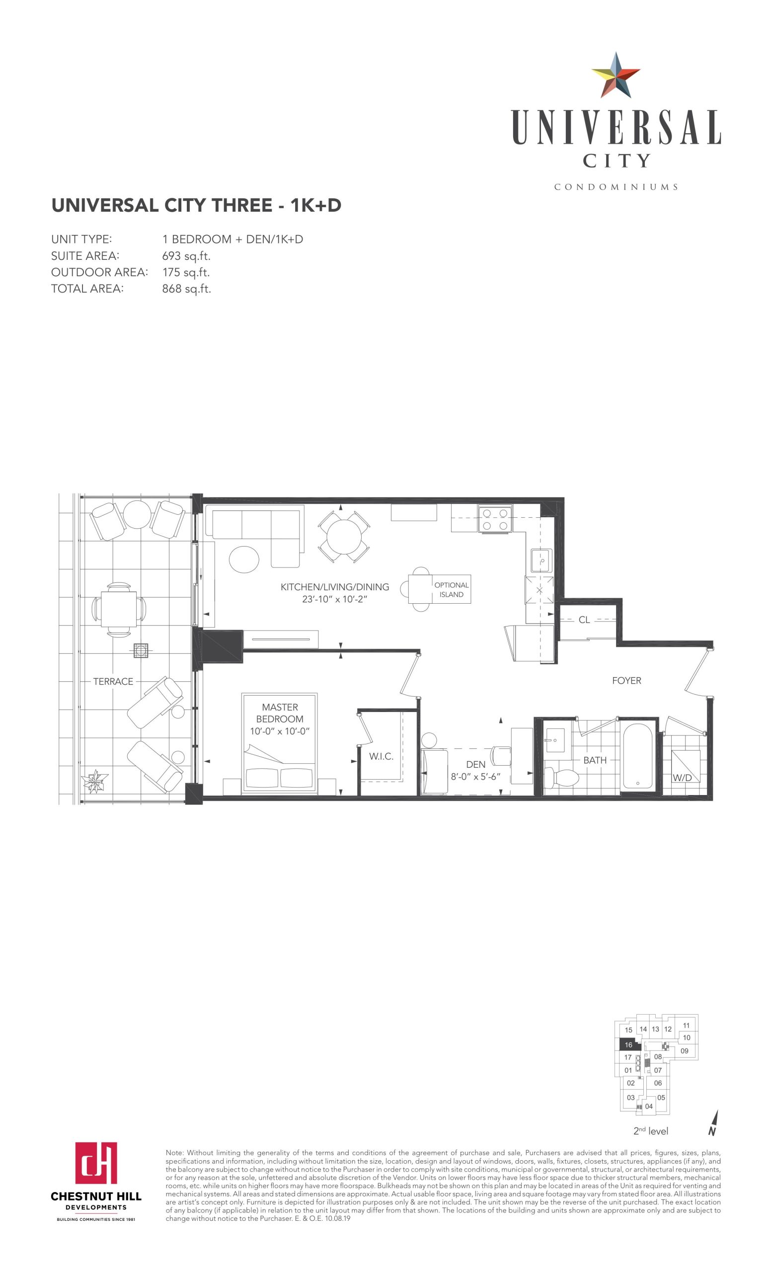 1K+D floor plan