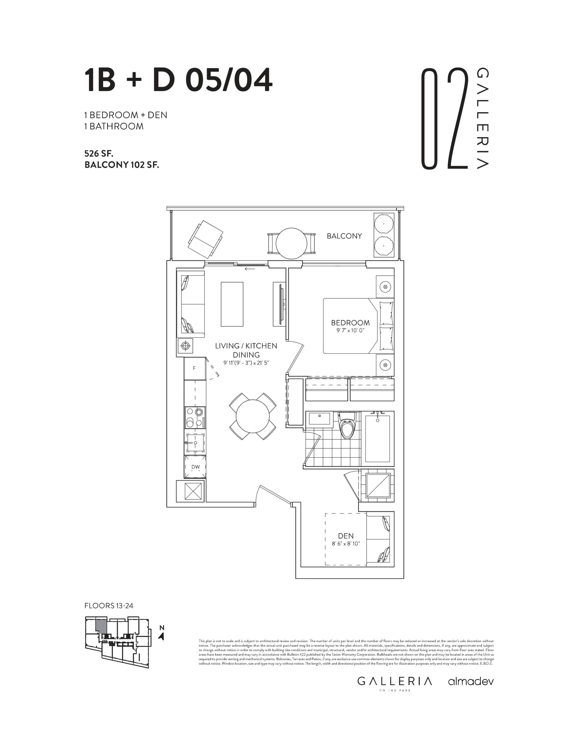 1B+D 05/04 floor plan