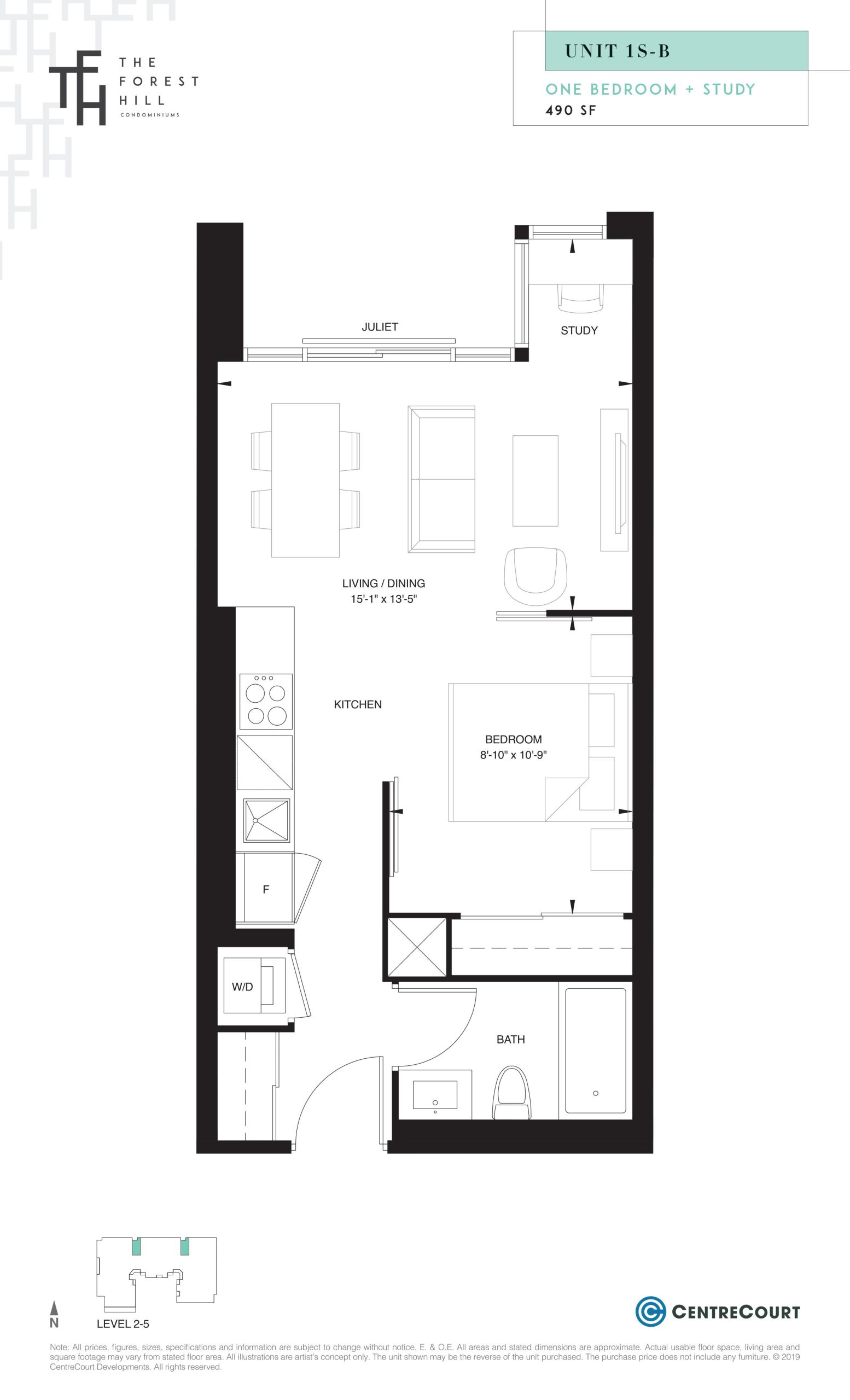 Unit 1S-B floor plan