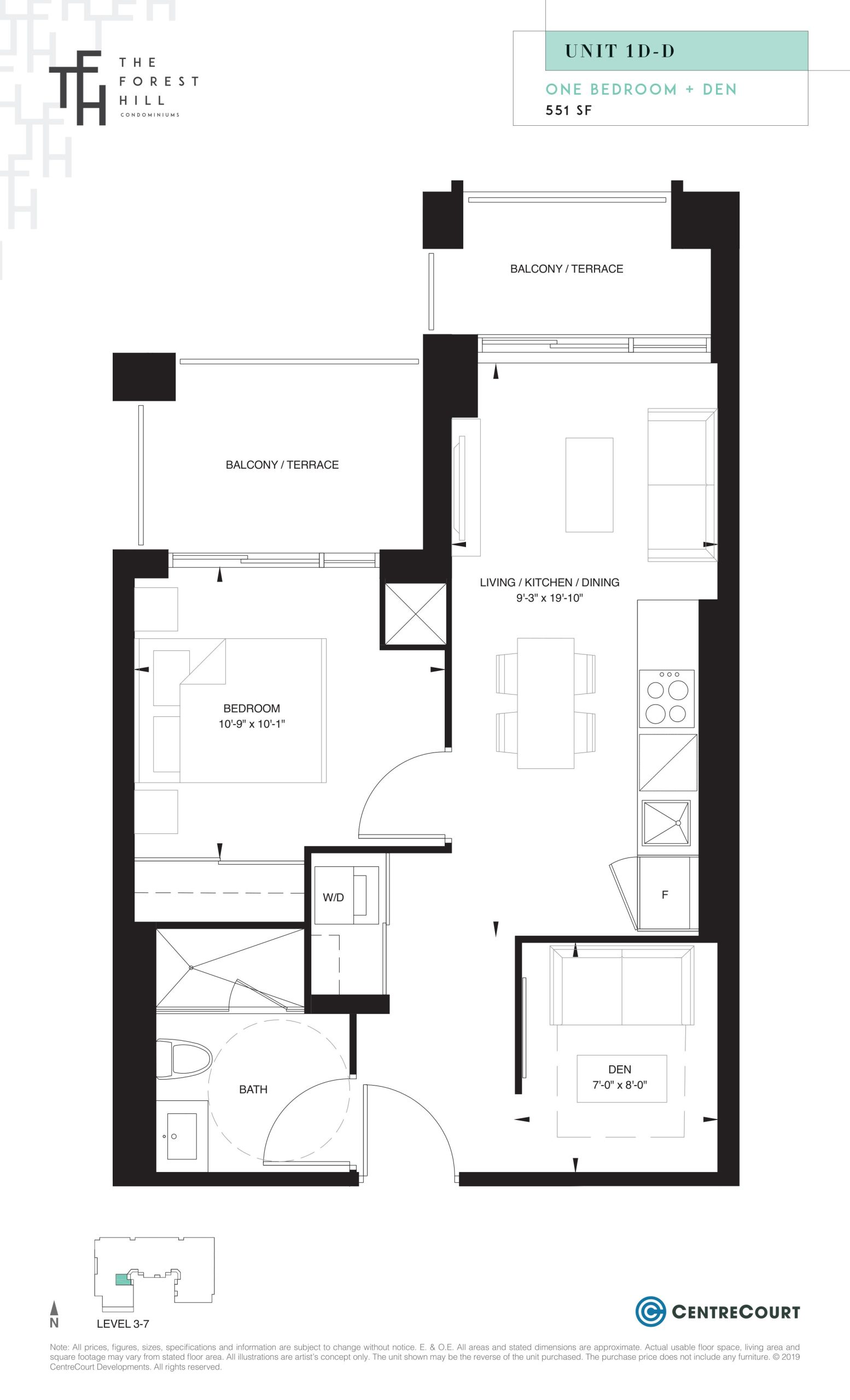 Unit 1D-D floor plan