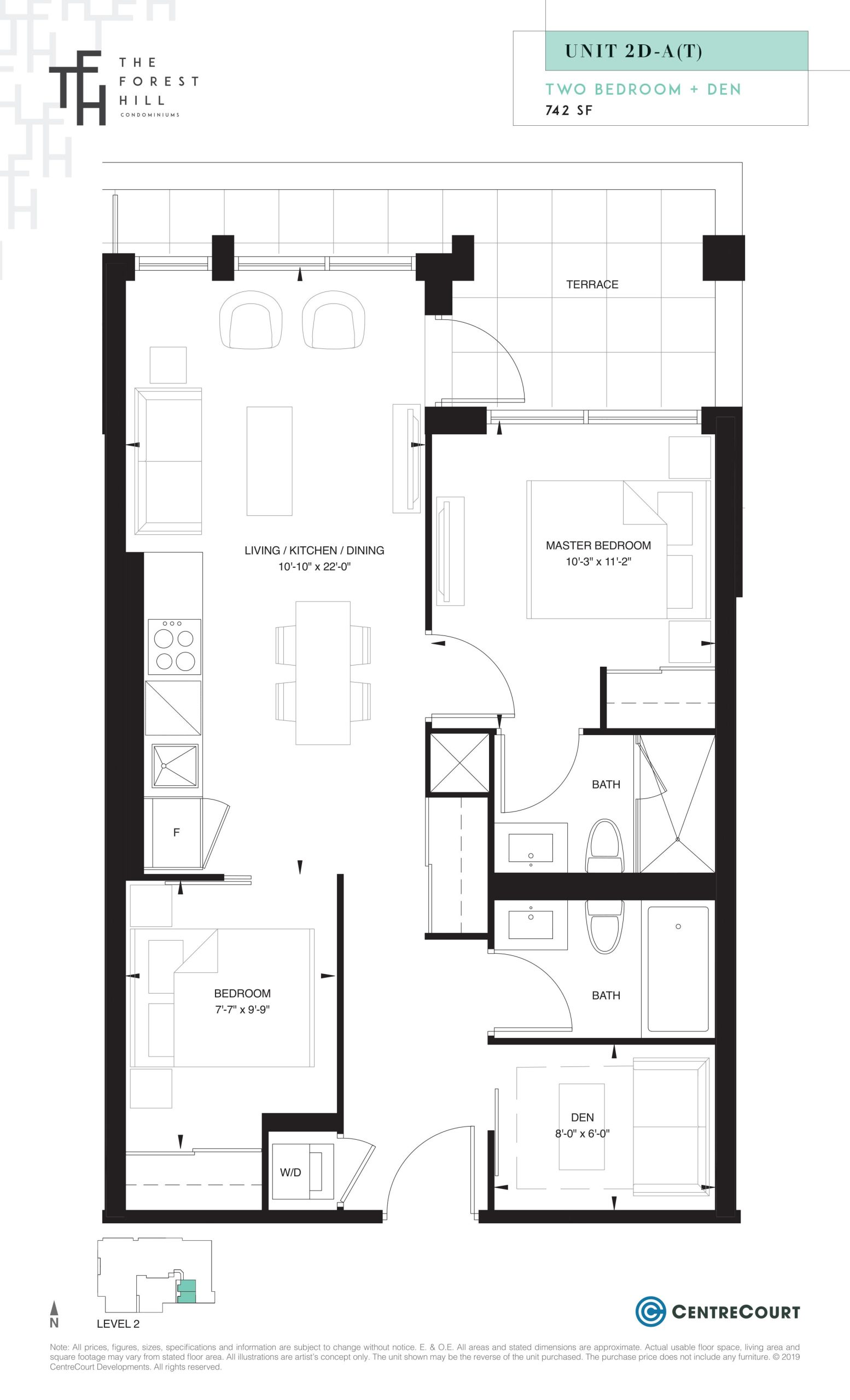 Unit 2D-A(T) floor plan