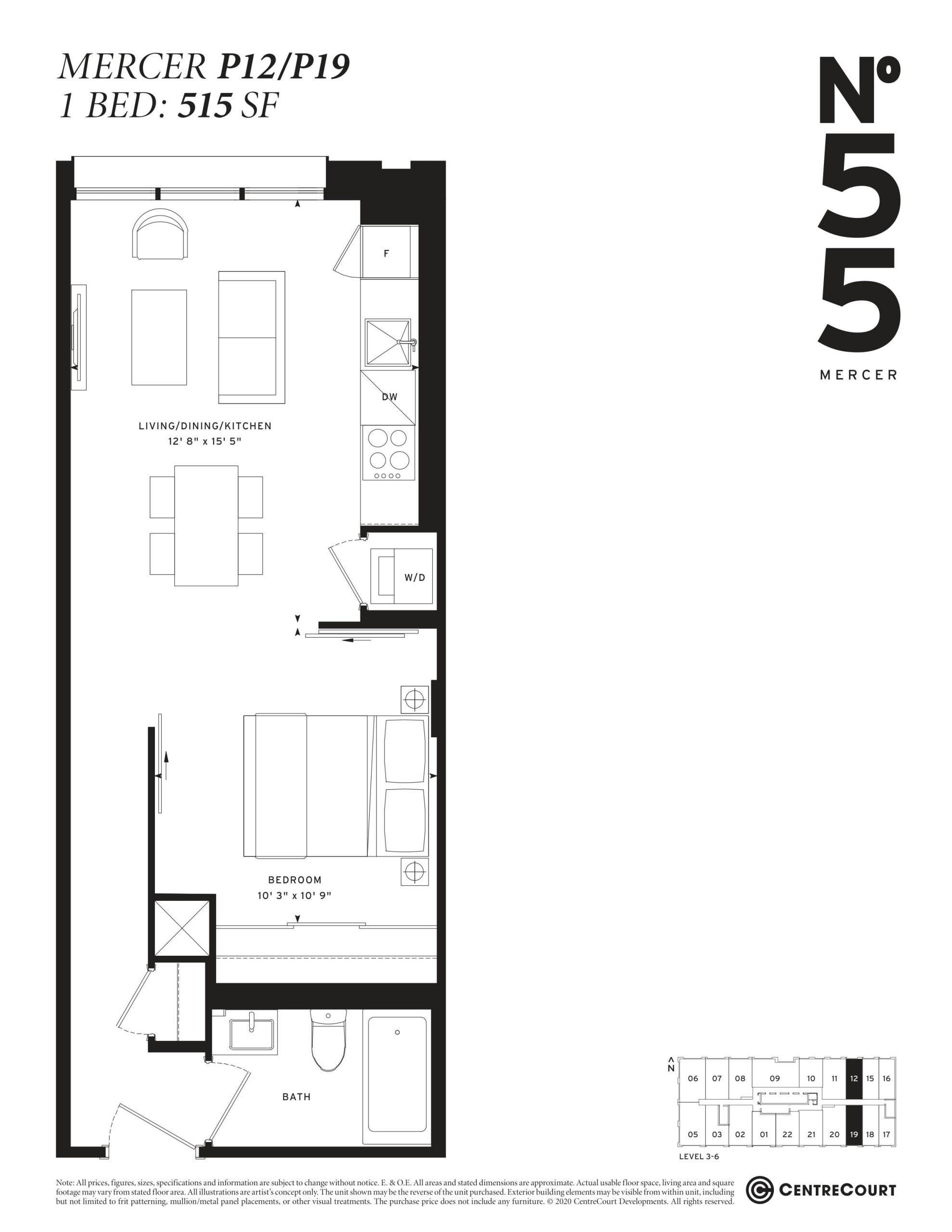 Mercer P12/P19 floor plan