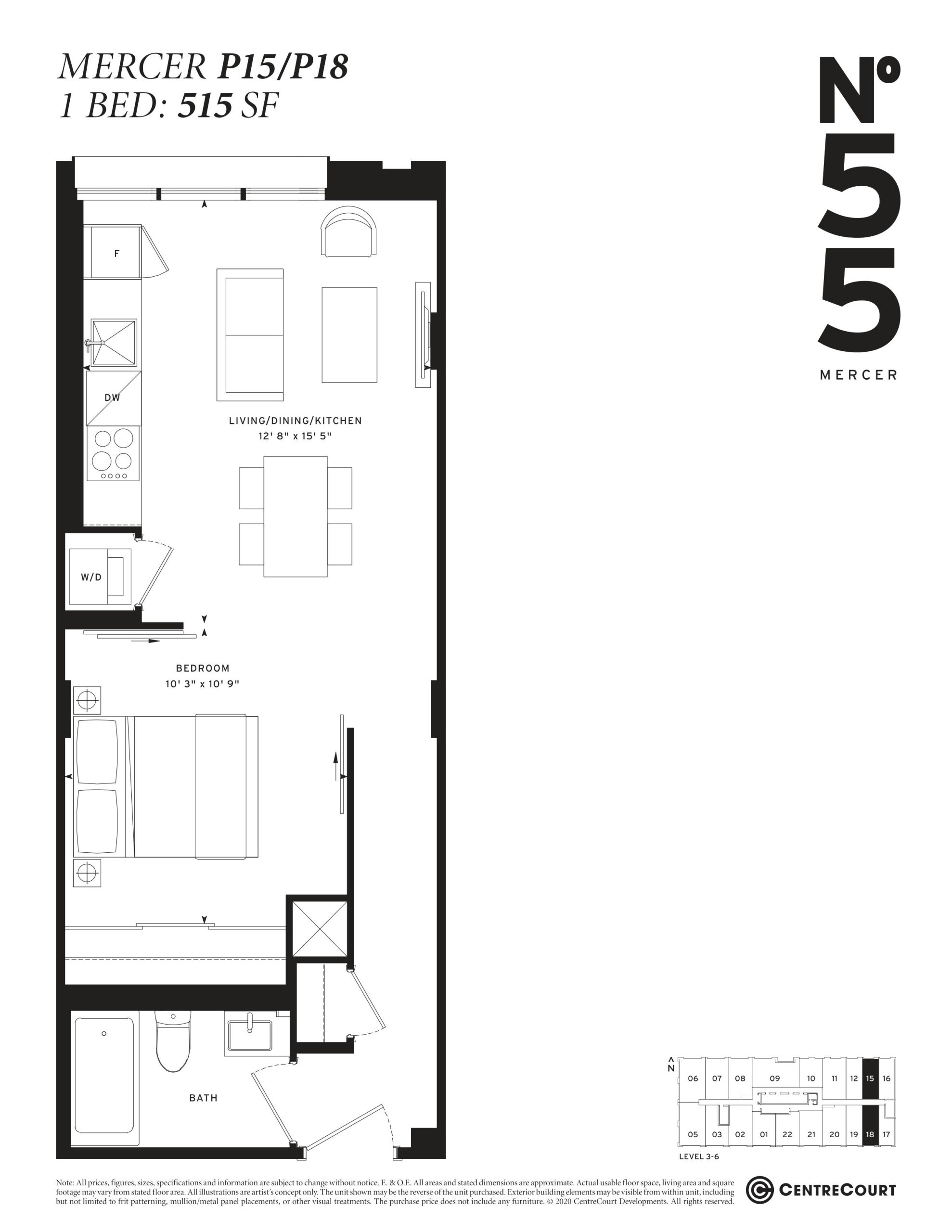 Mercer P15/P18 floor plan