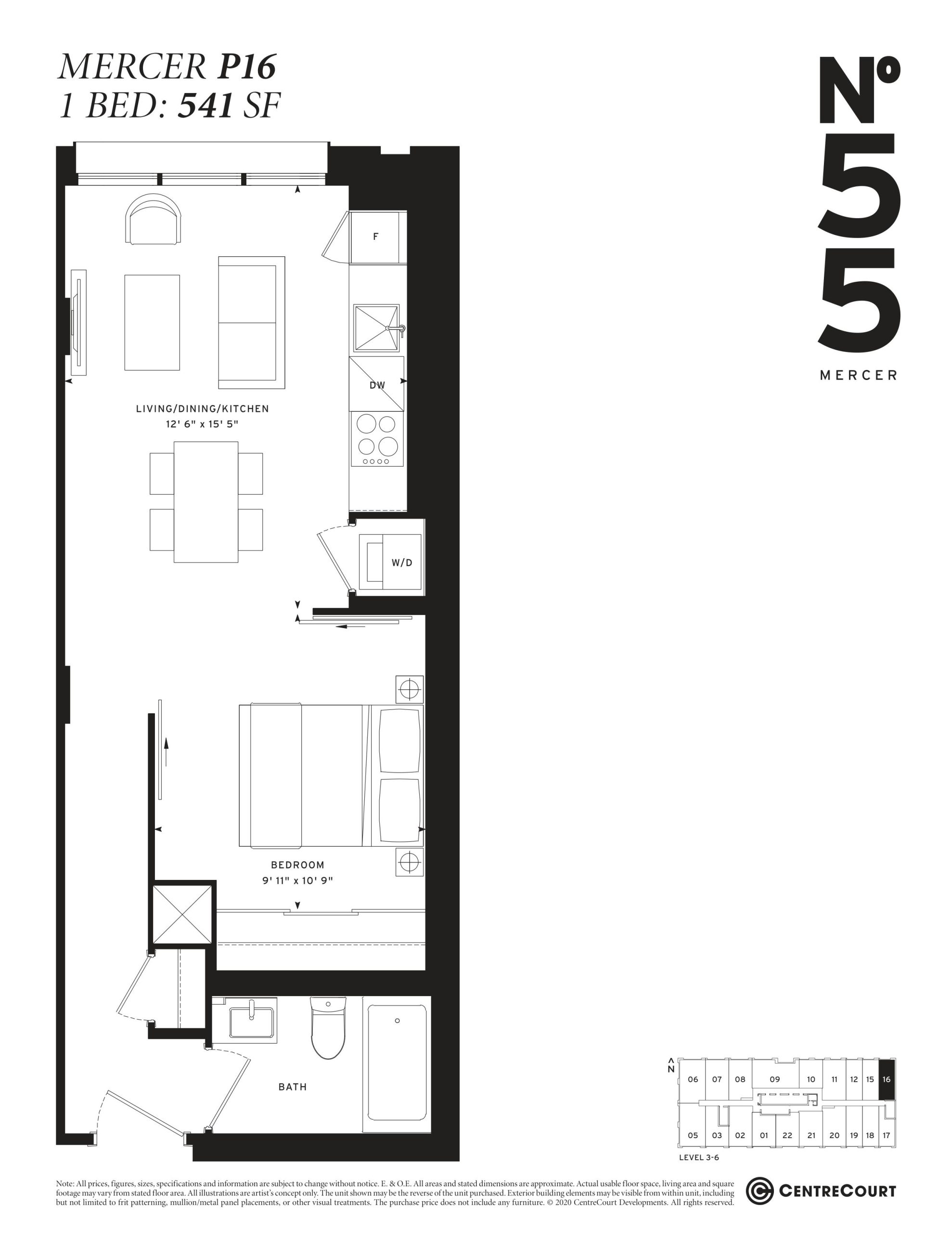 Mercer P16 floor plan
