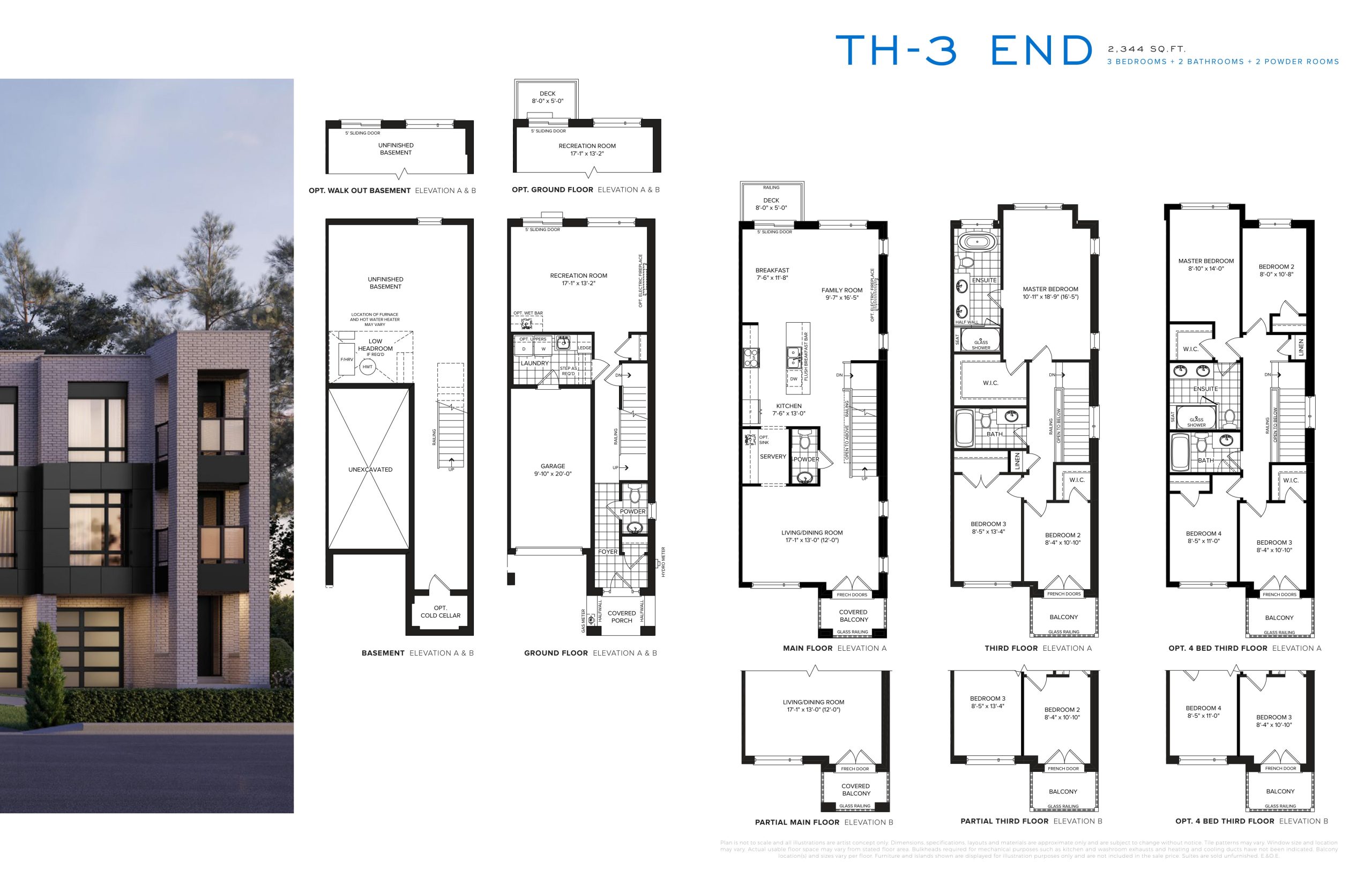 TH-3 End floor plan