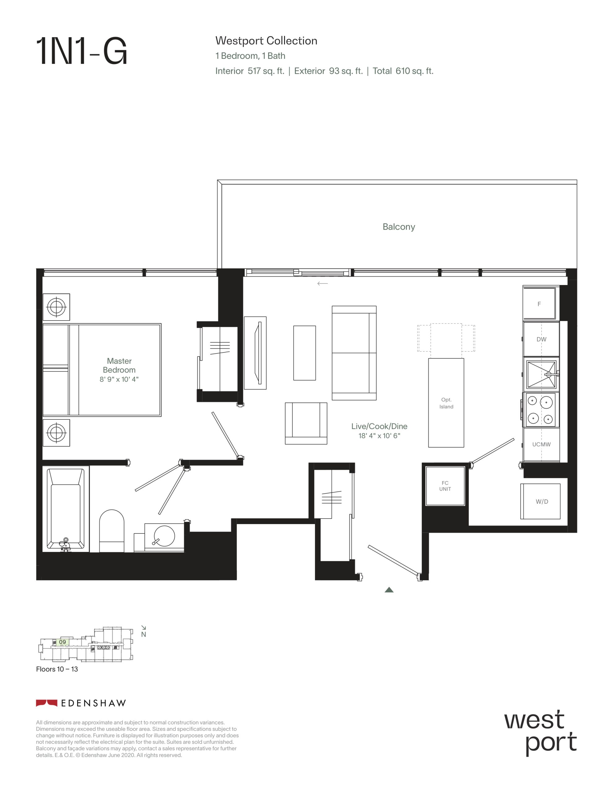 1N1-G - Westport Collection floor plan