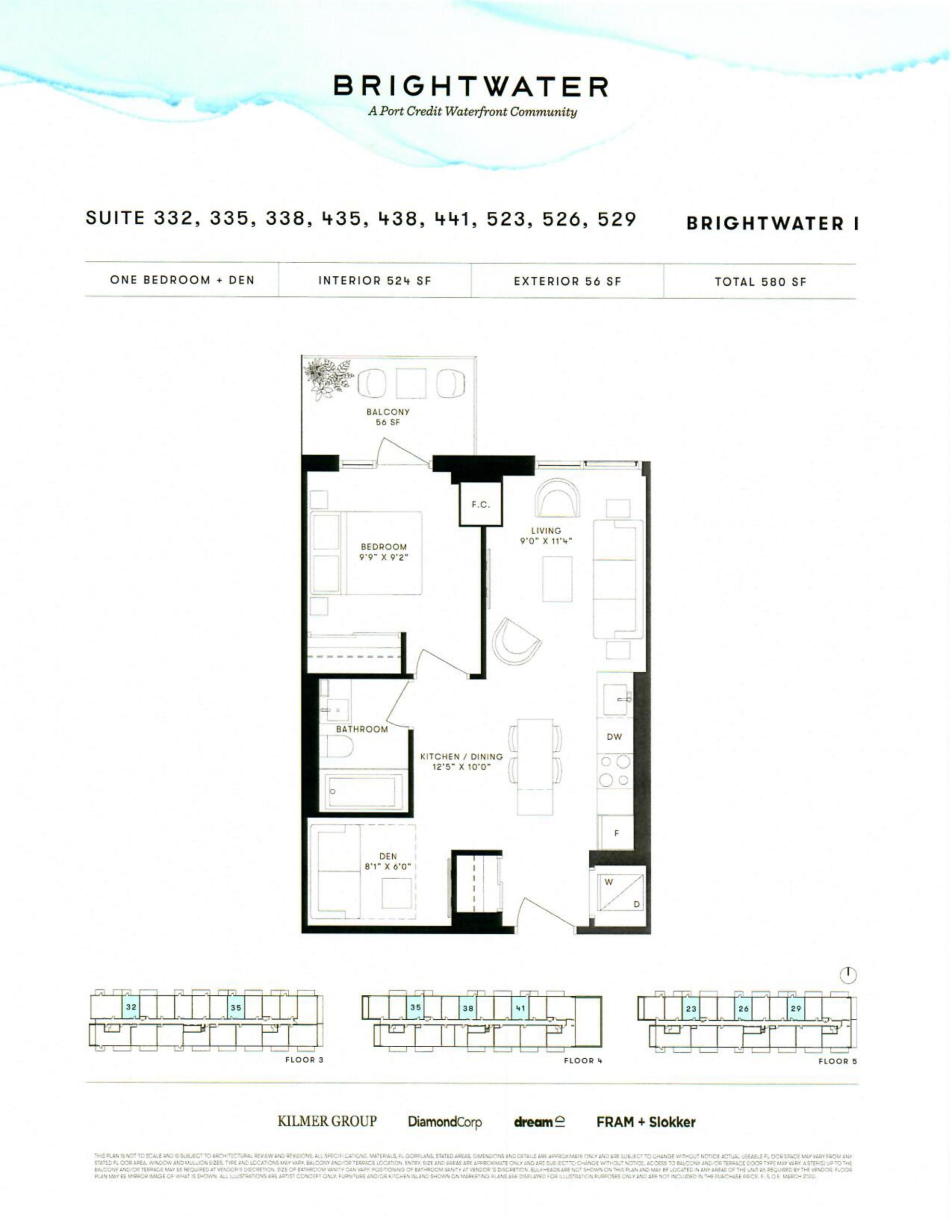 Suite 332, 335, 338, 435, 438, 441, 523, 526, 529 floor plan