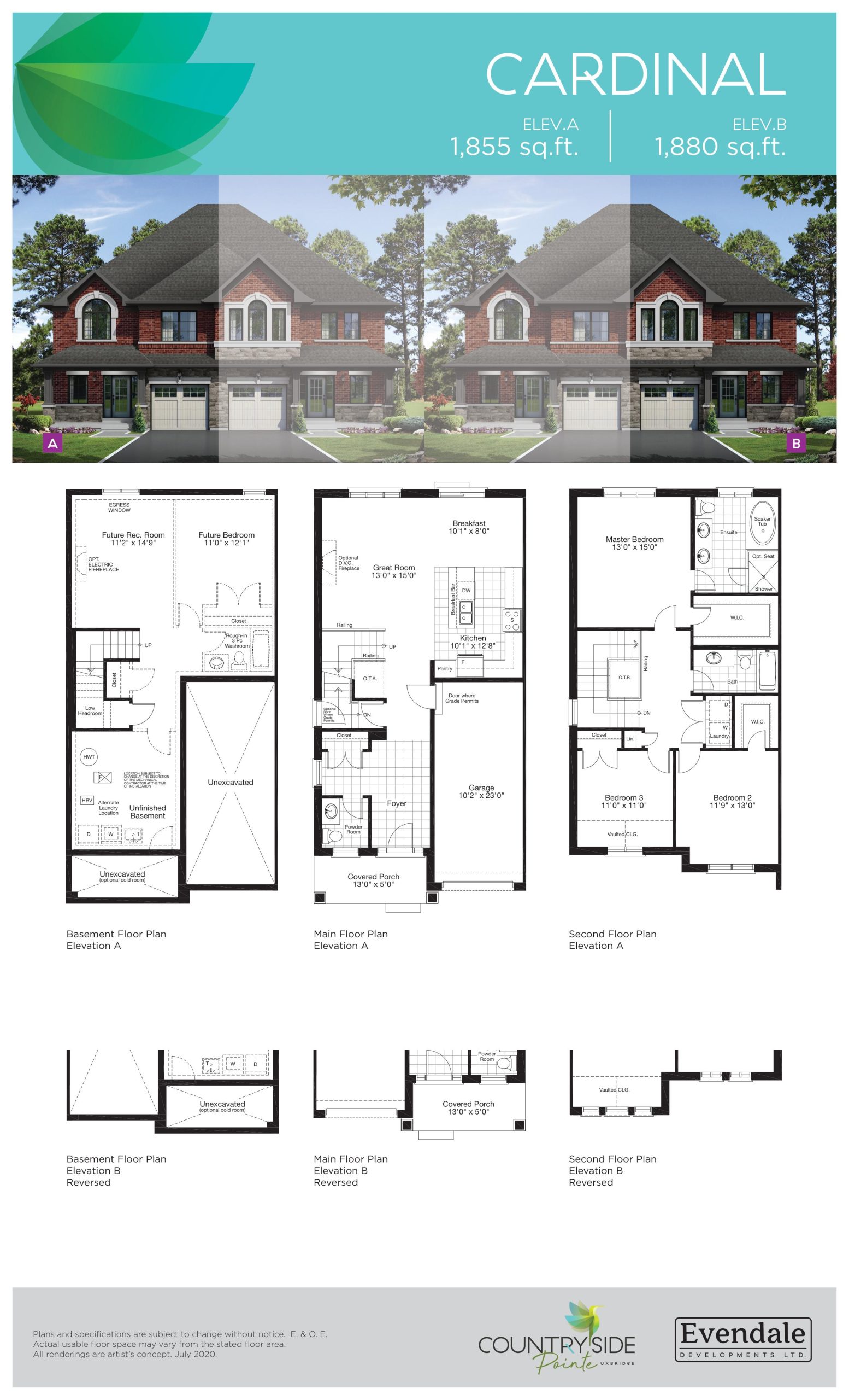 Cardinal Elevation A/B floor plan
