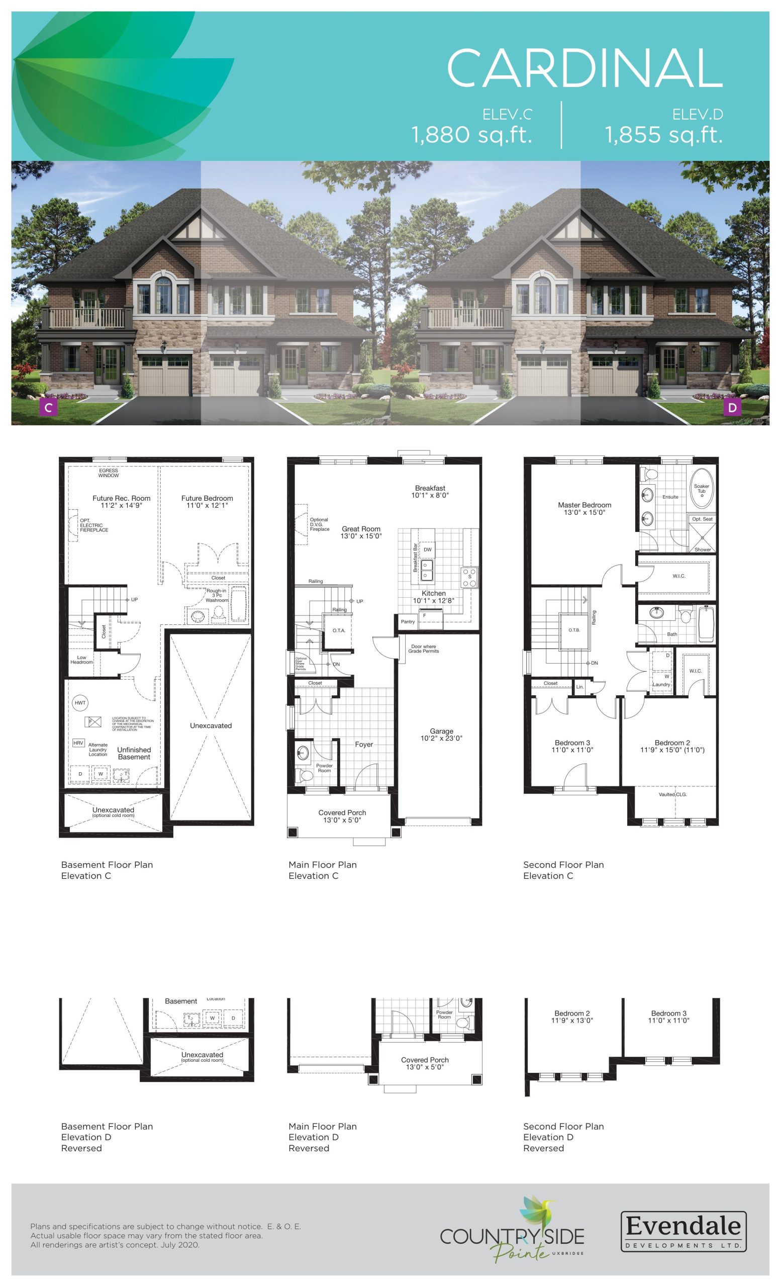 Cardinal Elevation C/D floor plan