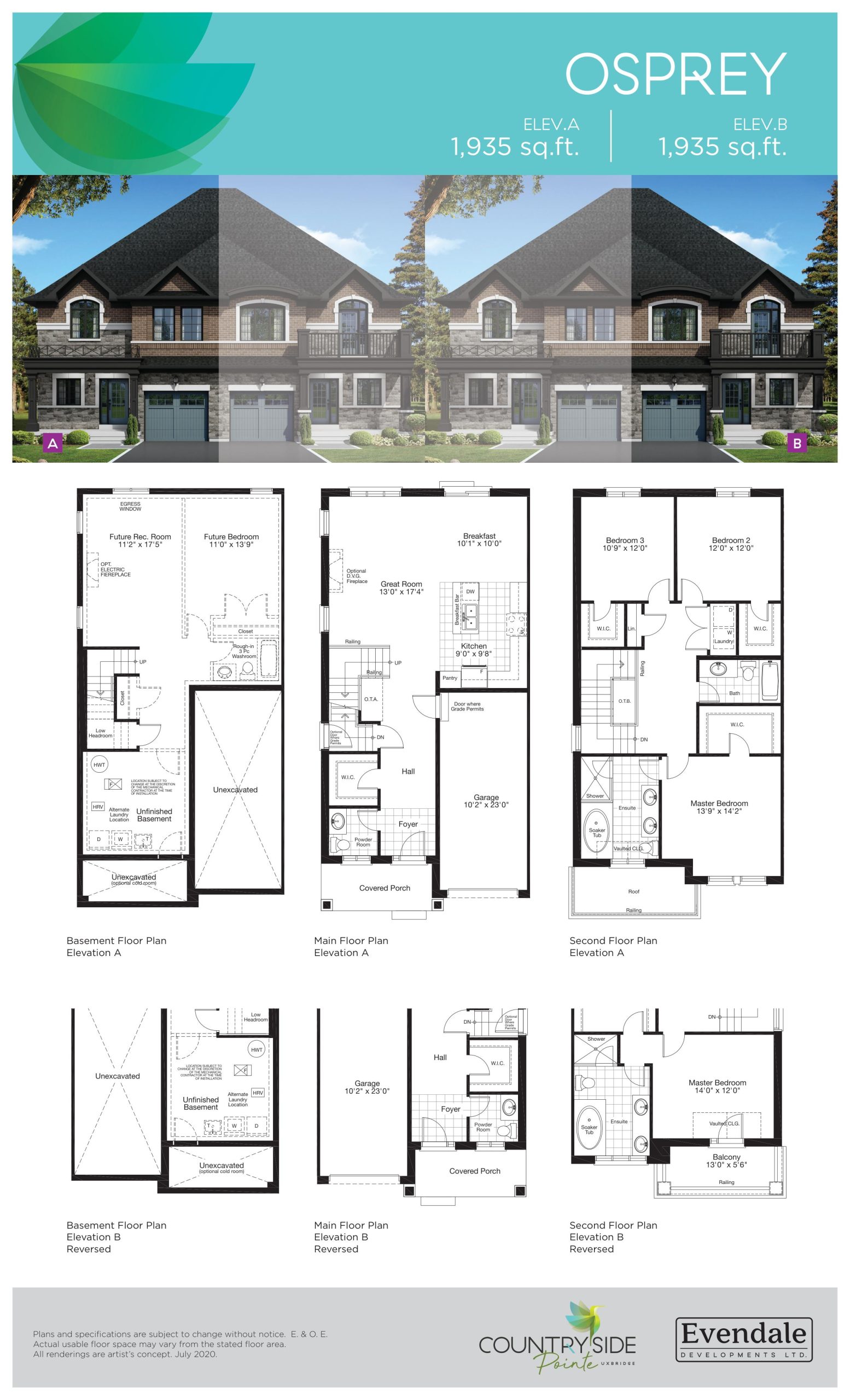 Osprey Elevation A/B floor plan