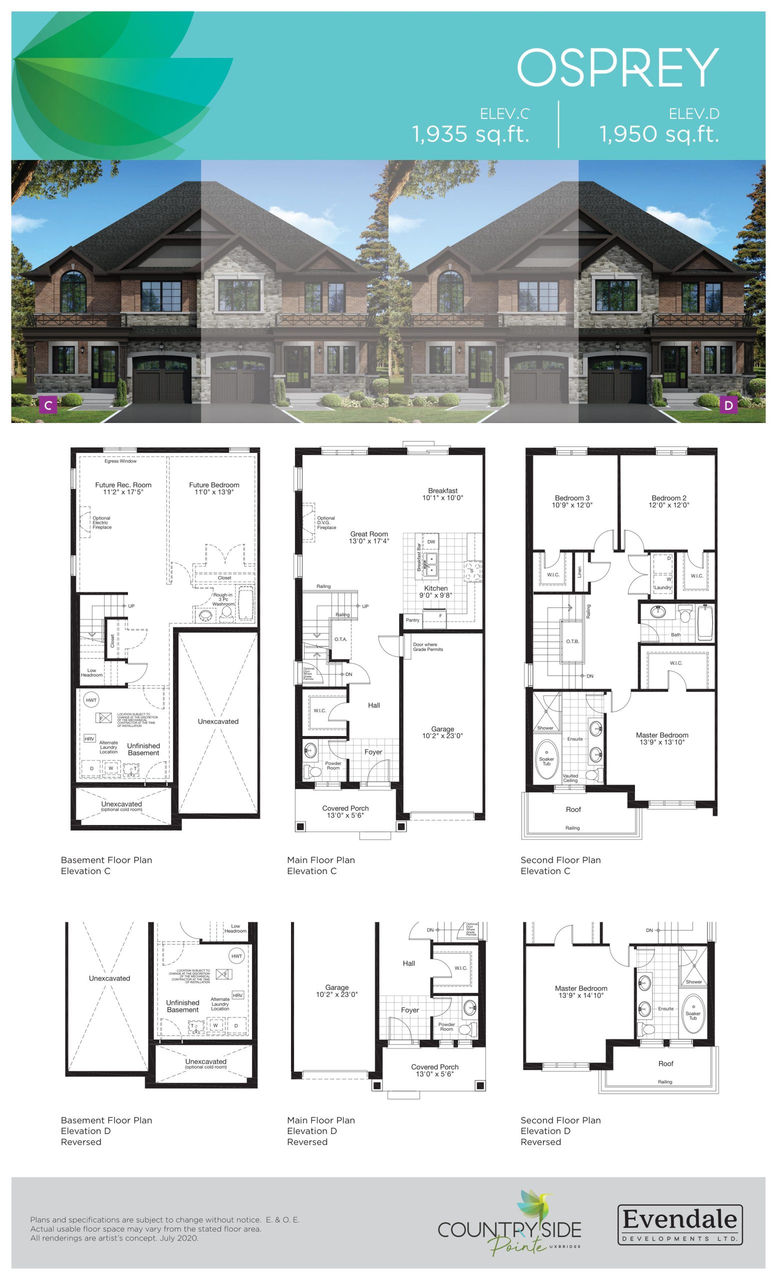 Osprey Elevation C/D floor plan
