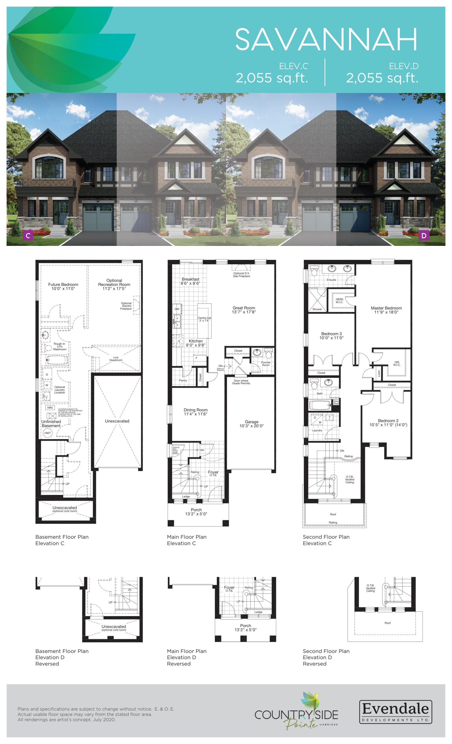 Savannah Elevation C/D floor plan