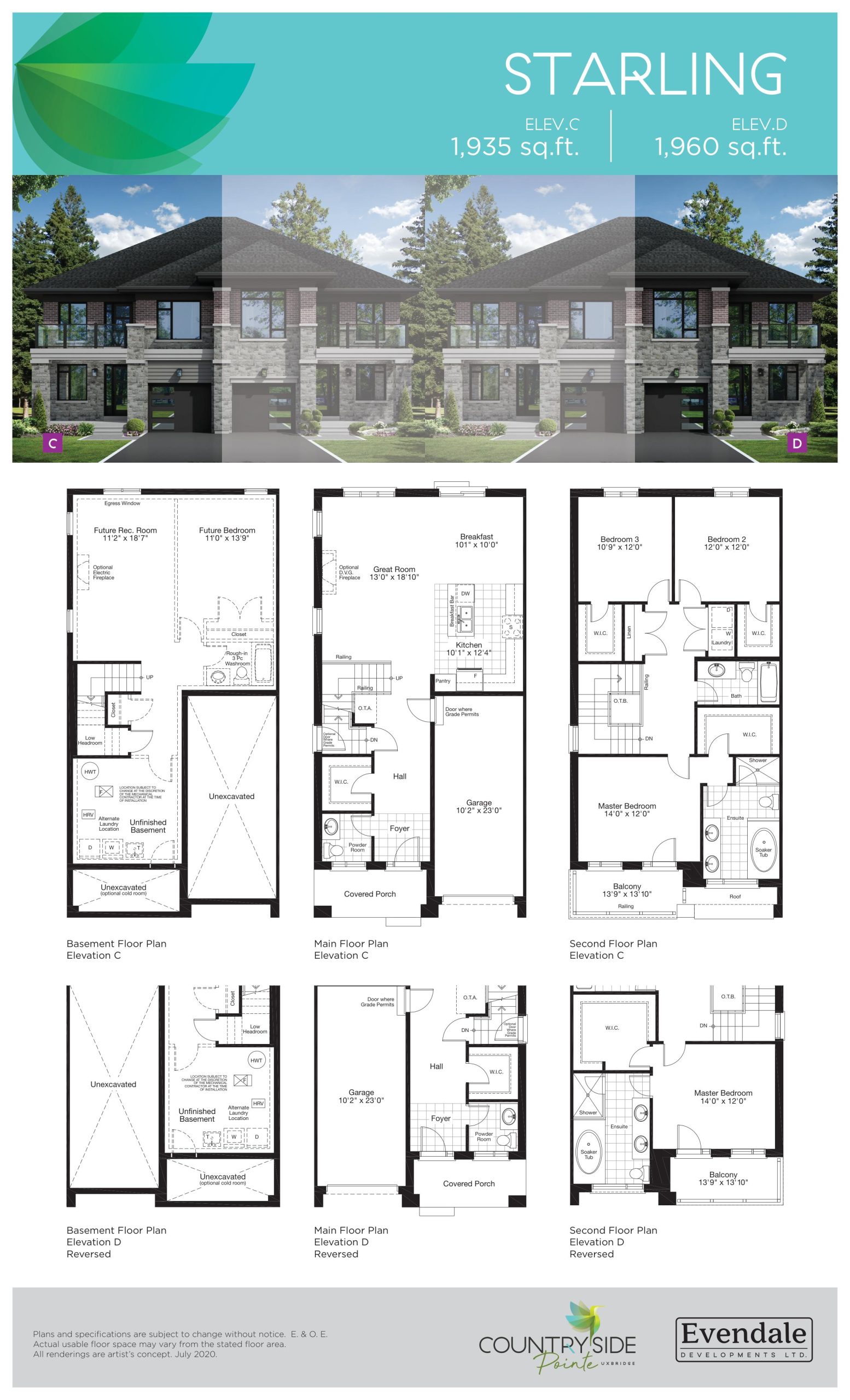 Starling Elevation C/D floor plan