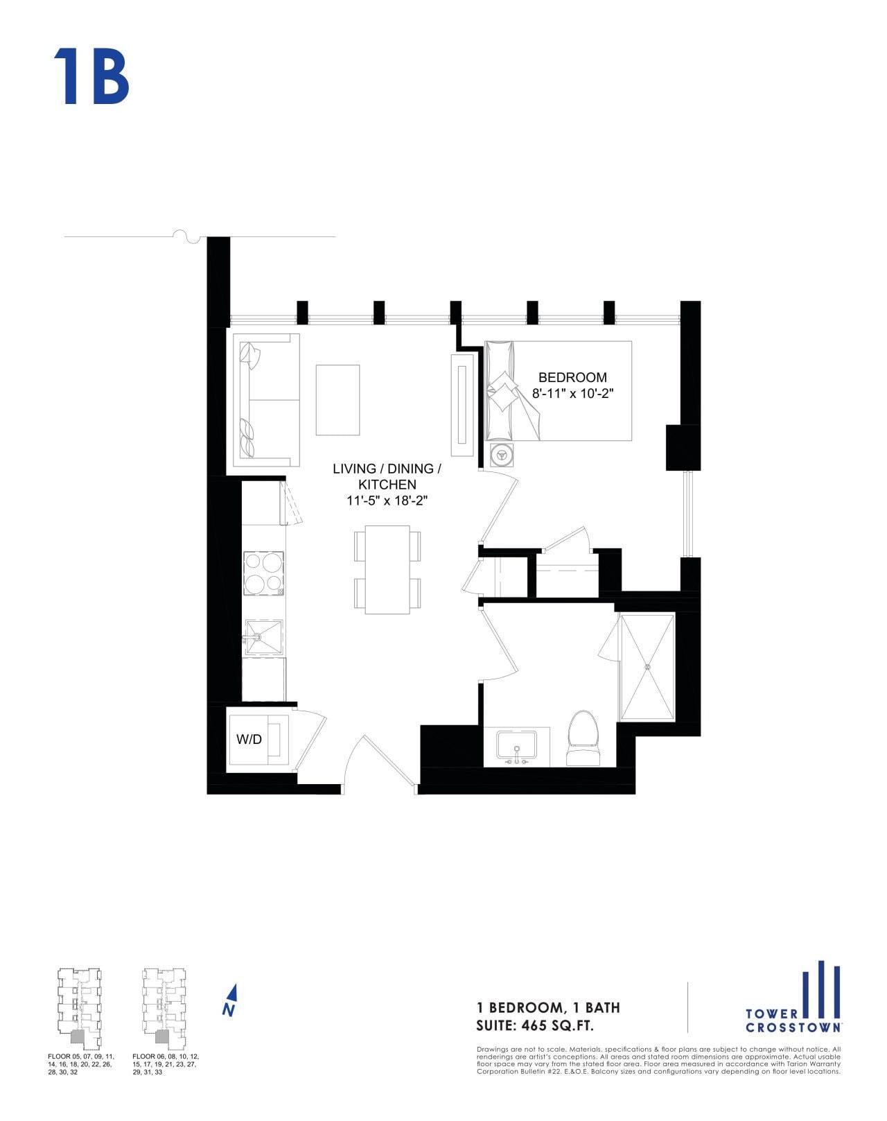 1B floor plan