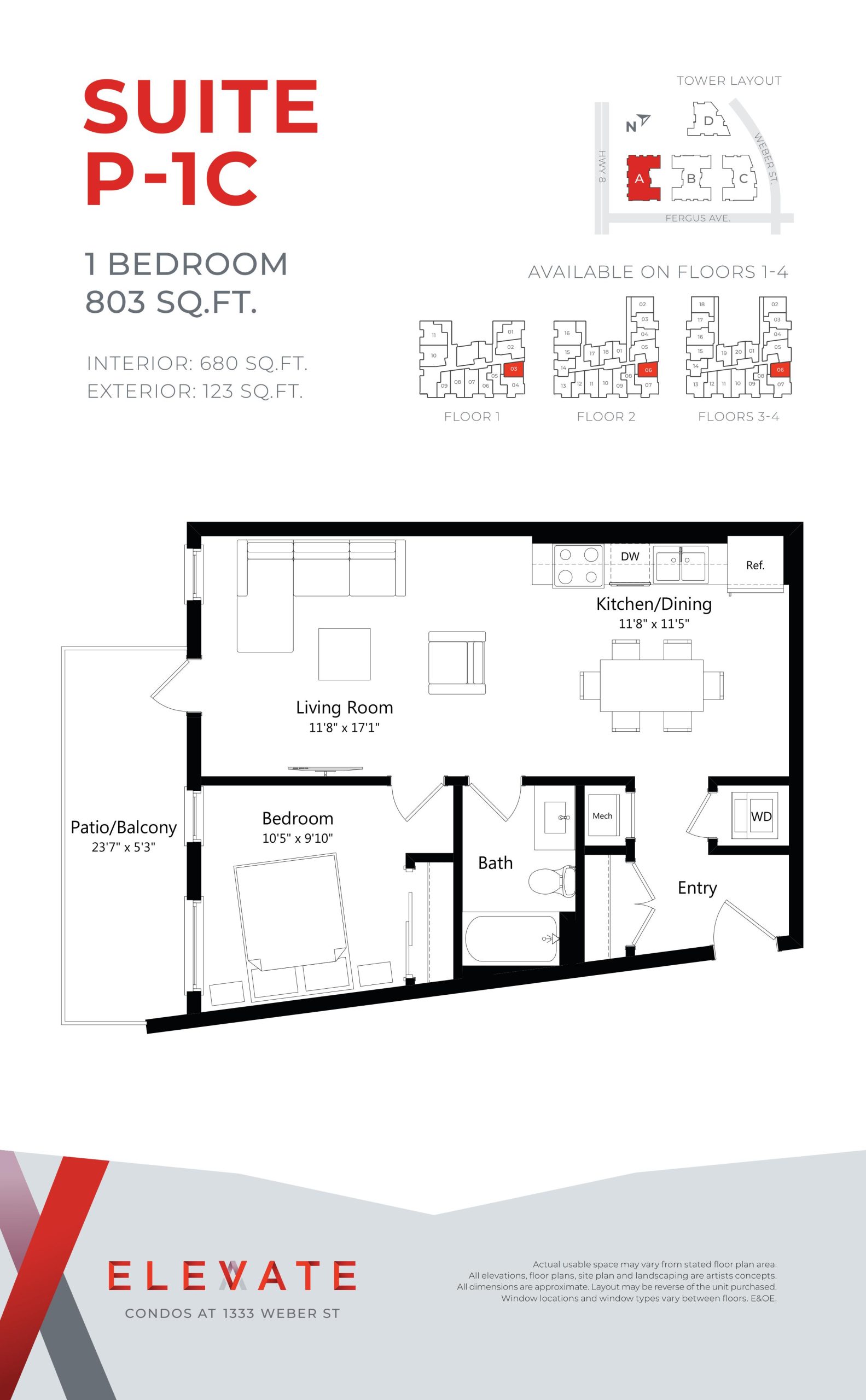 Suite P-1C floor plan