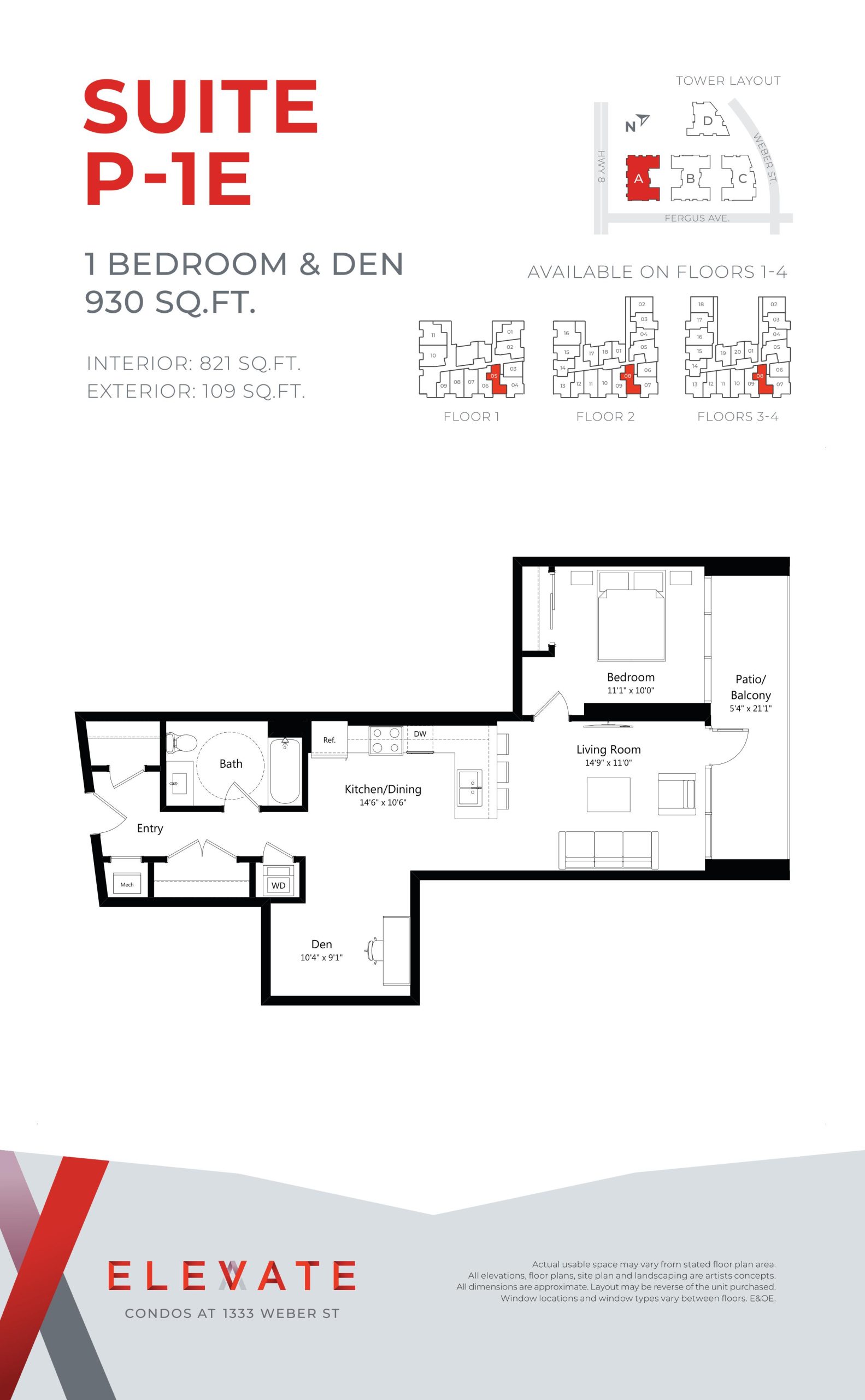 Suite P-1E floor plan