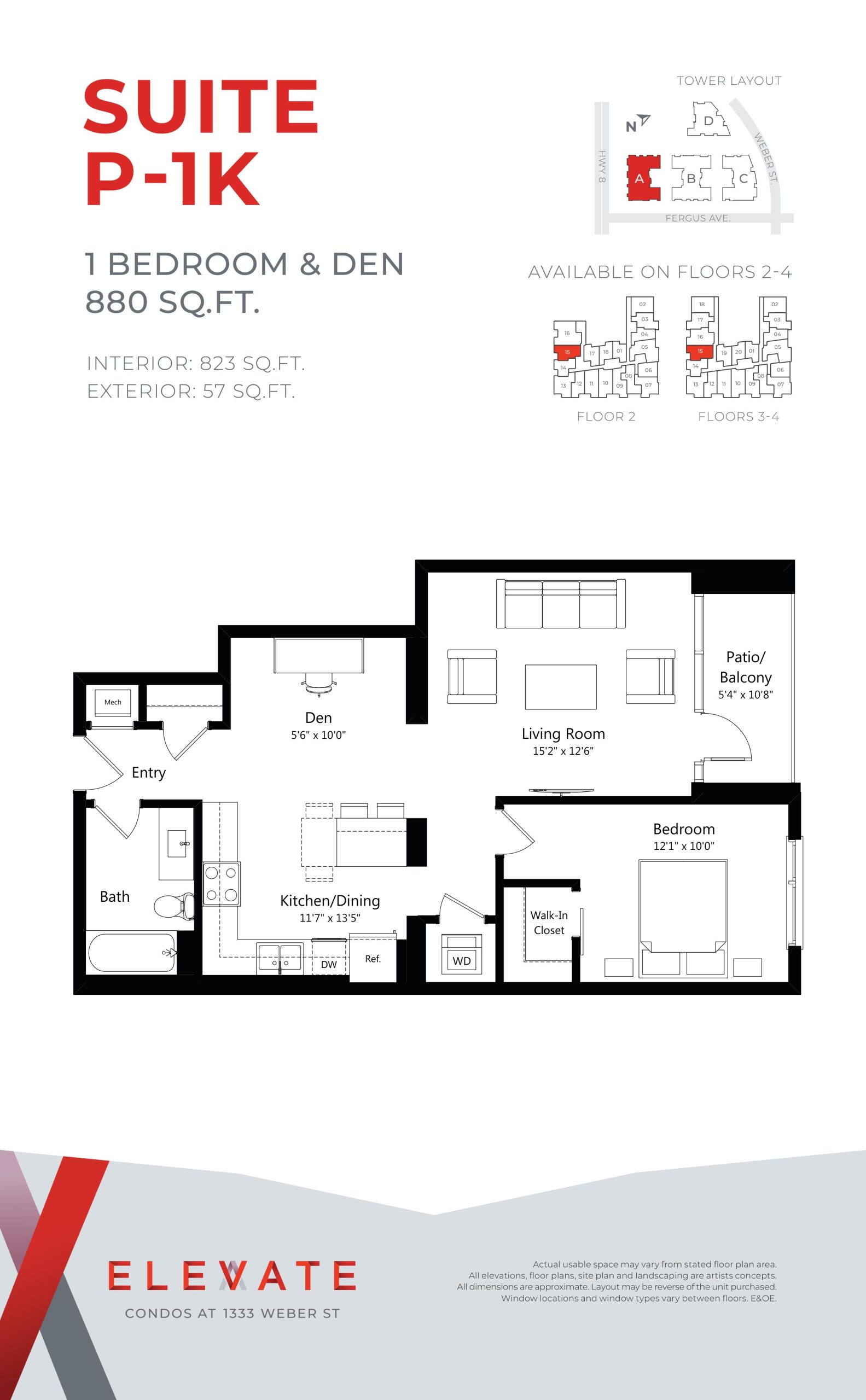Suite P-1K floor plan