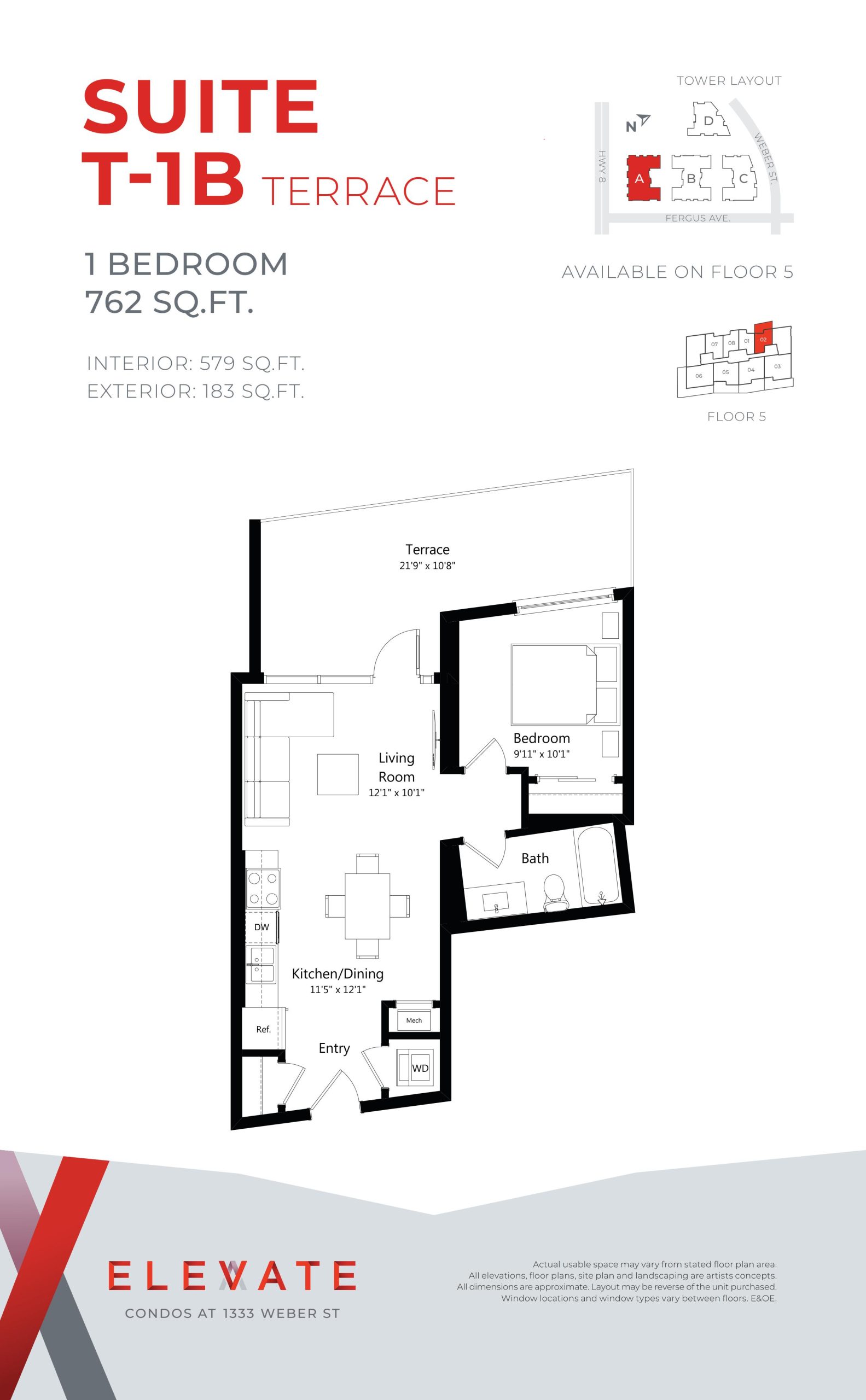 Suite T-1B Terrace floor plan