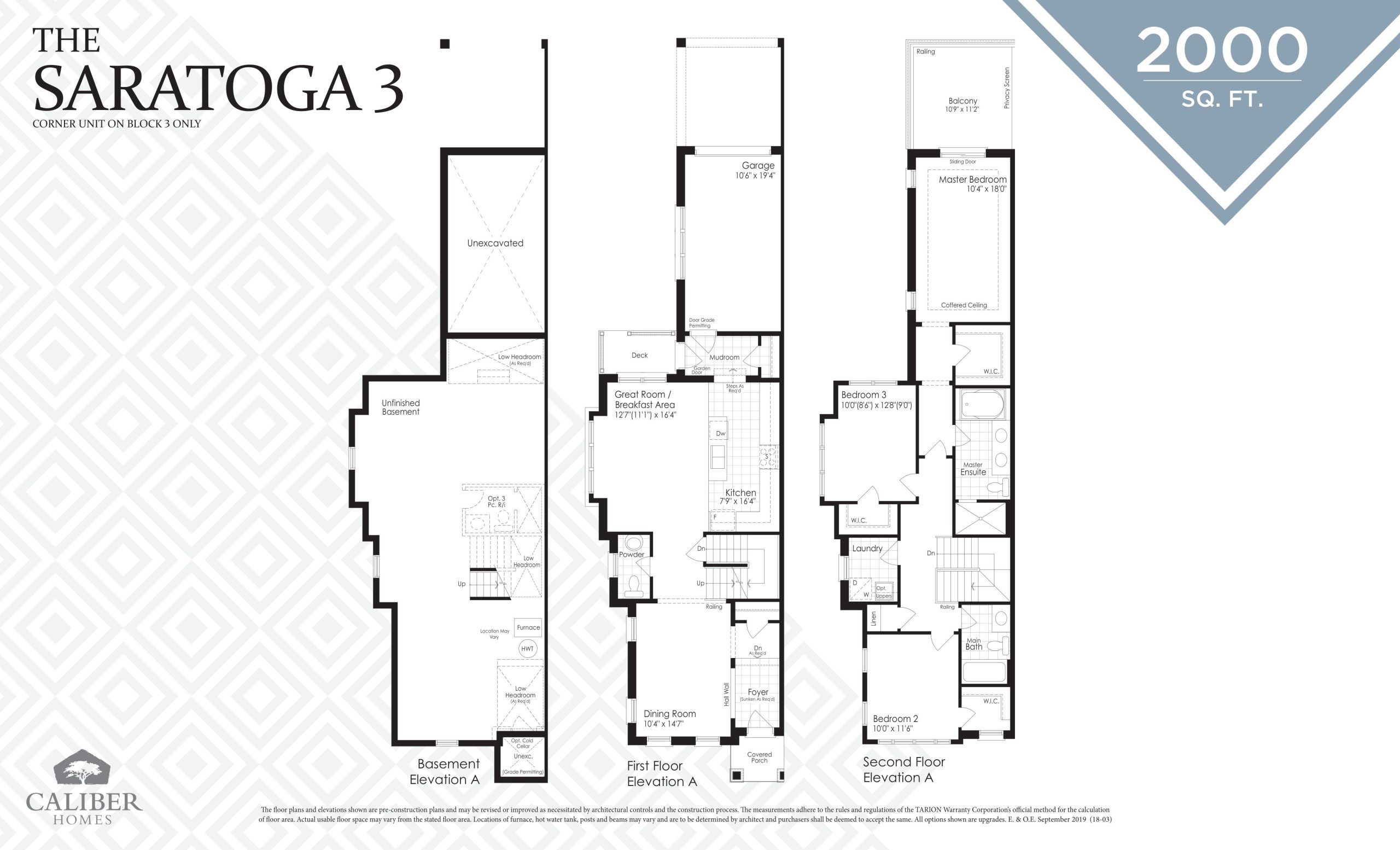The Saratoga 3 floor plan