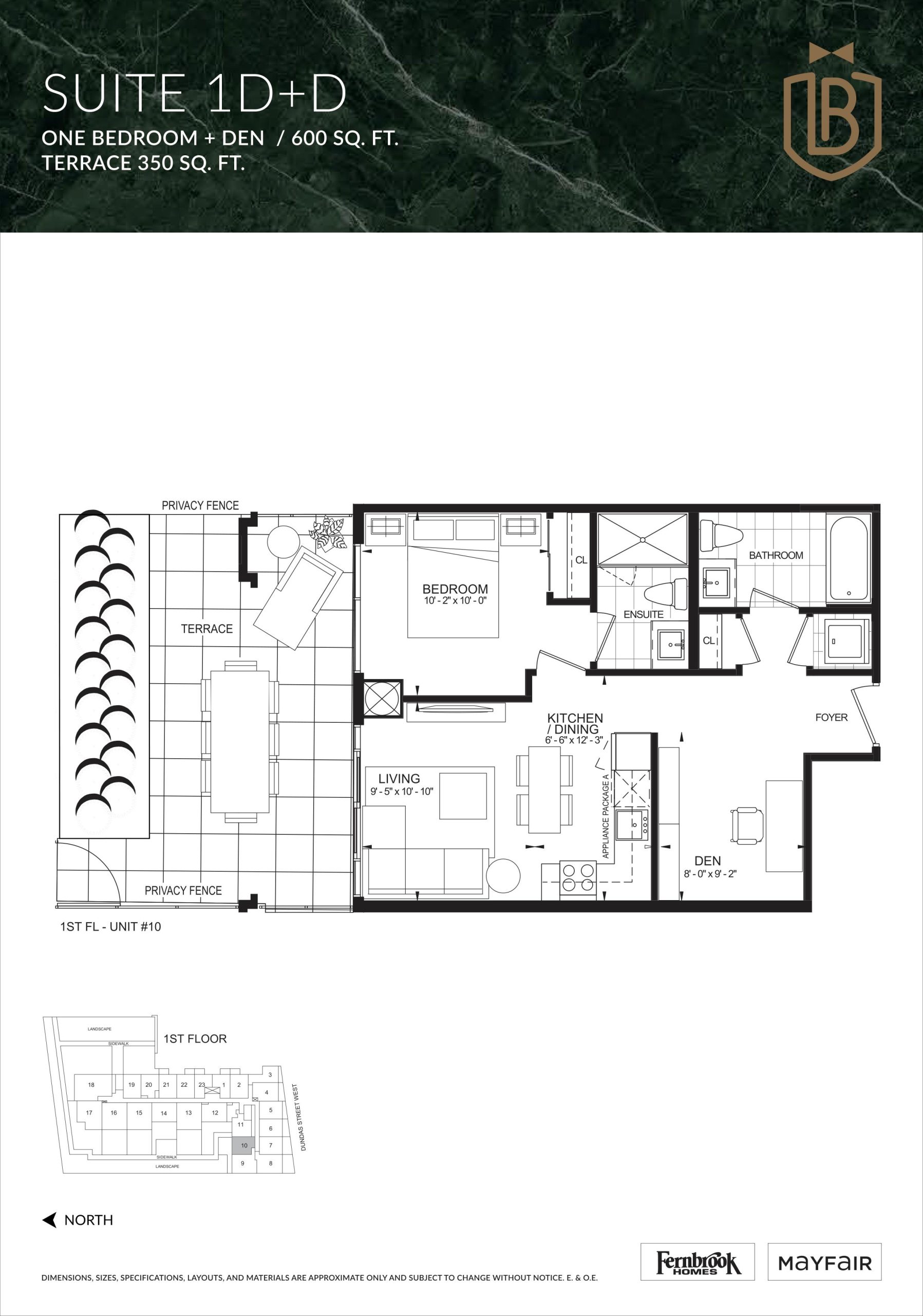 Suite 1D+D (Terrace) floor plan