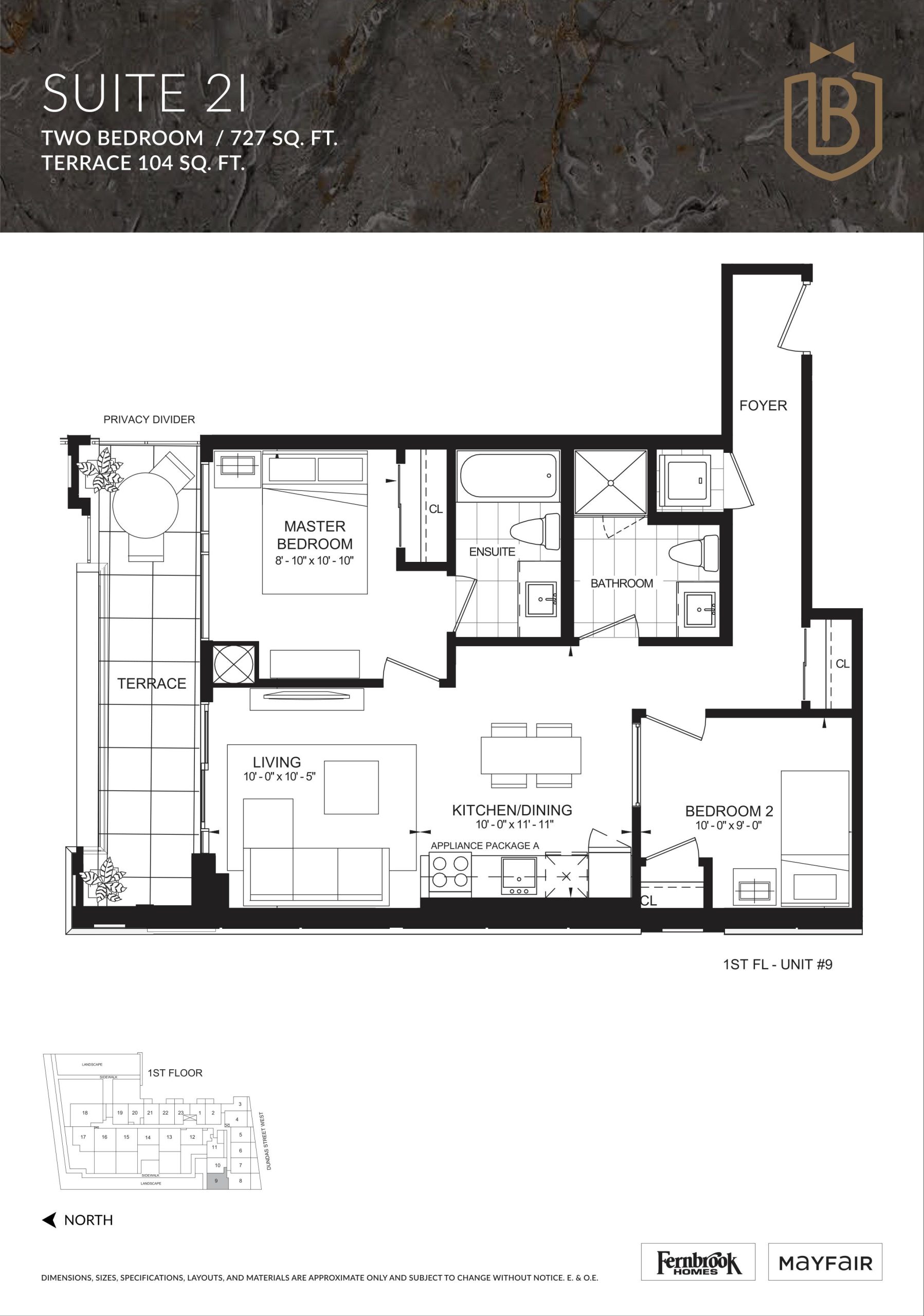 Suite 2I (Terrace) floor plan
